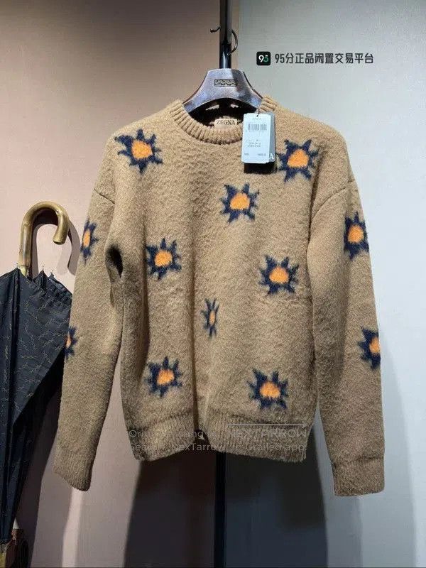 Ermenegildo Zegna Zegna x THE ELDER STATESMAN Floral Cashmere Wool Sweater. Size US M / EU 48-50 / 2 - 5 Thumbnail