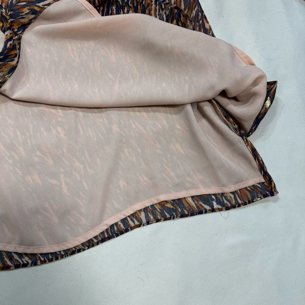 Vince Camuto New Vince Camuto Metallic Fleck Abstract Print Bow Blouse S Size 3XL / US 20-22 - 6 Thumbnail