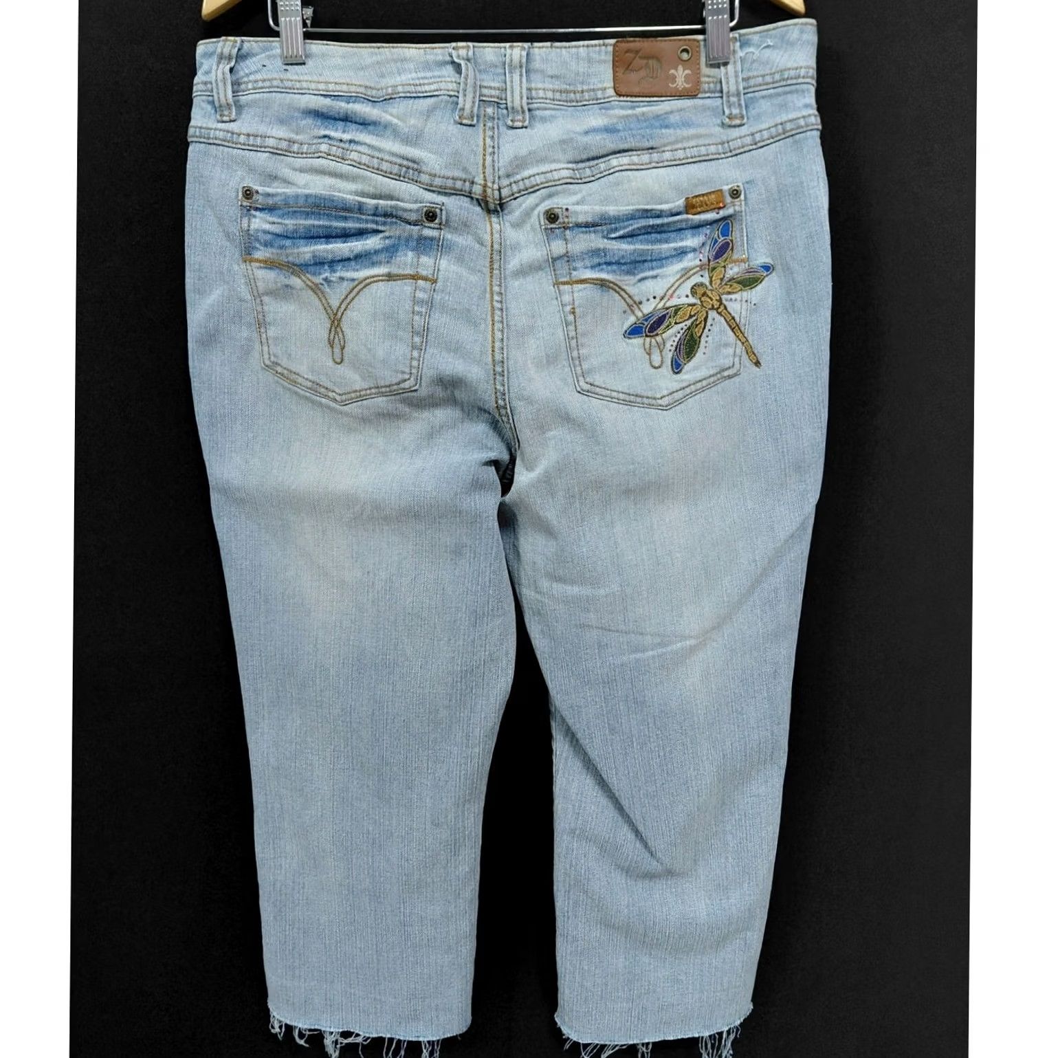 Vintage Zana Di Jeans Light Wash Embroidered 5-Pocket Denim Women Size 16 Regular Stitch Jeans Size 38" / US 16 / IT 52 - 2 Thumbnail