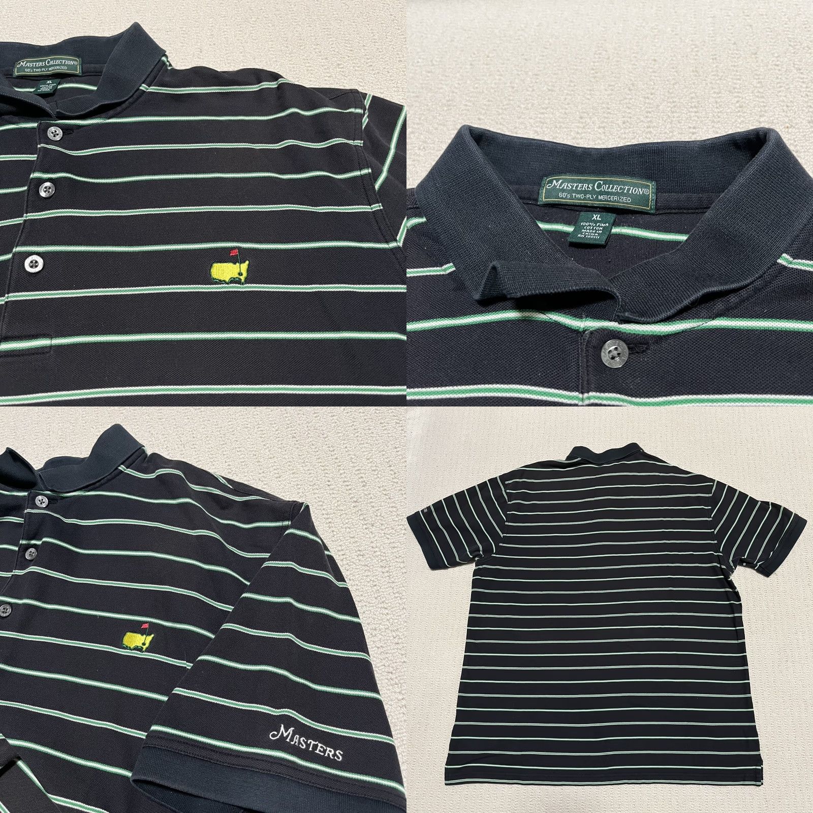 Vintage VINTAGE The Masters Collection Men's Golf Shirt XL Navy Green Stripe Polo READ Size US XL / EU 56 / 4 - 8 Thumbnail