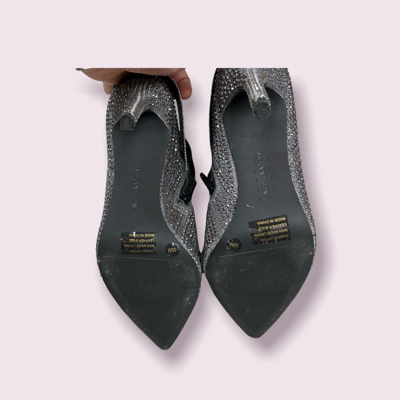 Designer GIANNI BINI Graphite Vinya STUDDED Booties Size US 9.5 / IT 39.5 - 7 Thumbnail