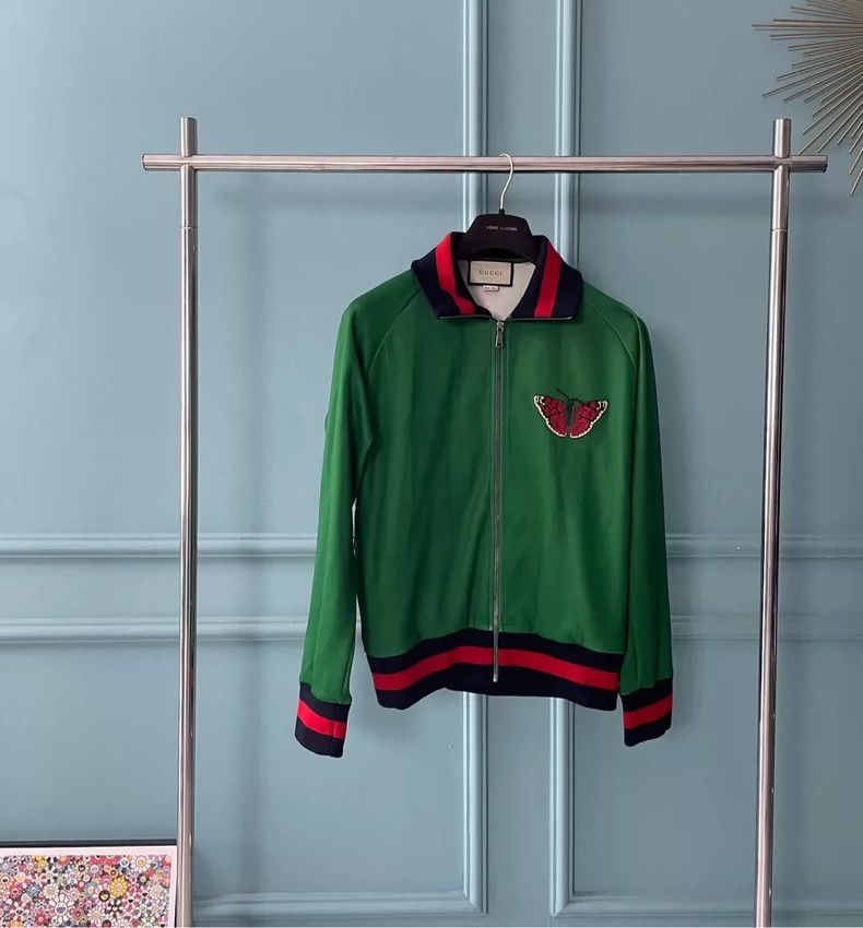 Gucci GucciSnake pattern logo embroidered butterfly green coat 2 Size US S / EU 44-46 / 1 - 1 Thumbnail