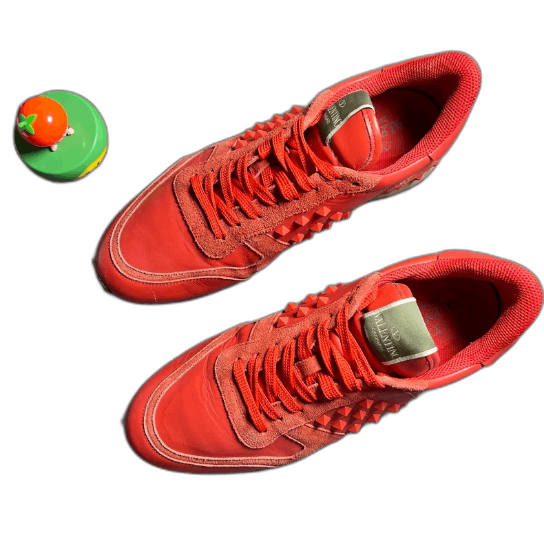 VALENTINO Red Studded Sneakers Size 43