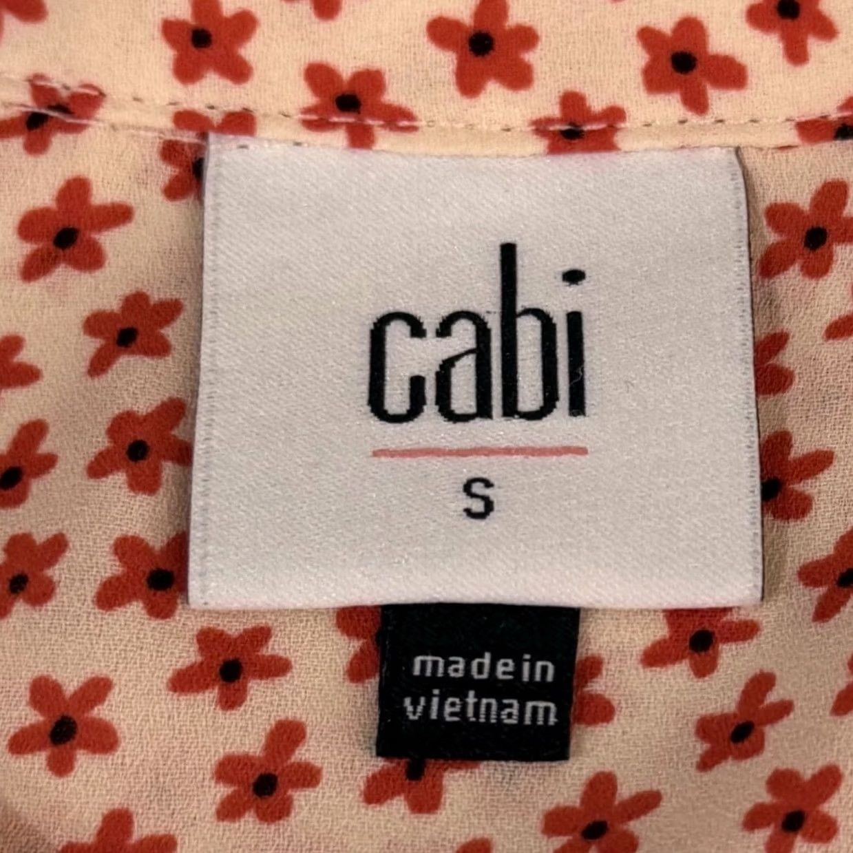 Vintage Cabi Blouse Sleeveless Floral Star Cream Red Button Front Office Summer Size S / US 4 / IT 40 - 6 Thumbnail