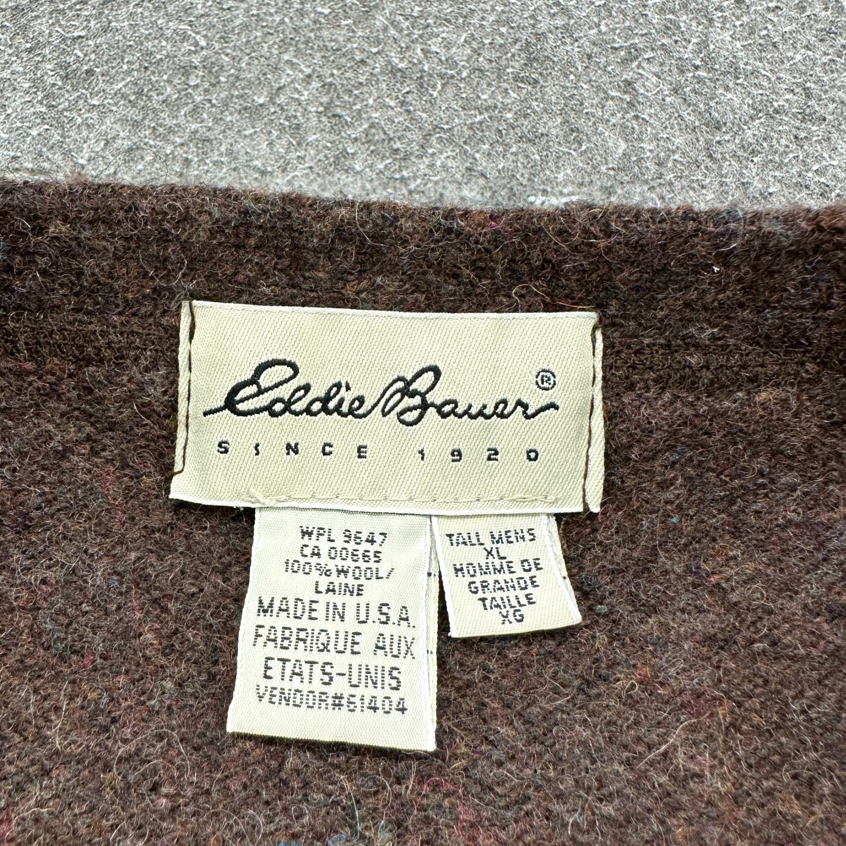 Eddie Bauer VINTAGE Eddie Bauer Sweater Cardigan Mens XLT XL Tall Brown Wool Tight Knit 90s Size US XL / EU 56 / 4 - 5 Thumbnail