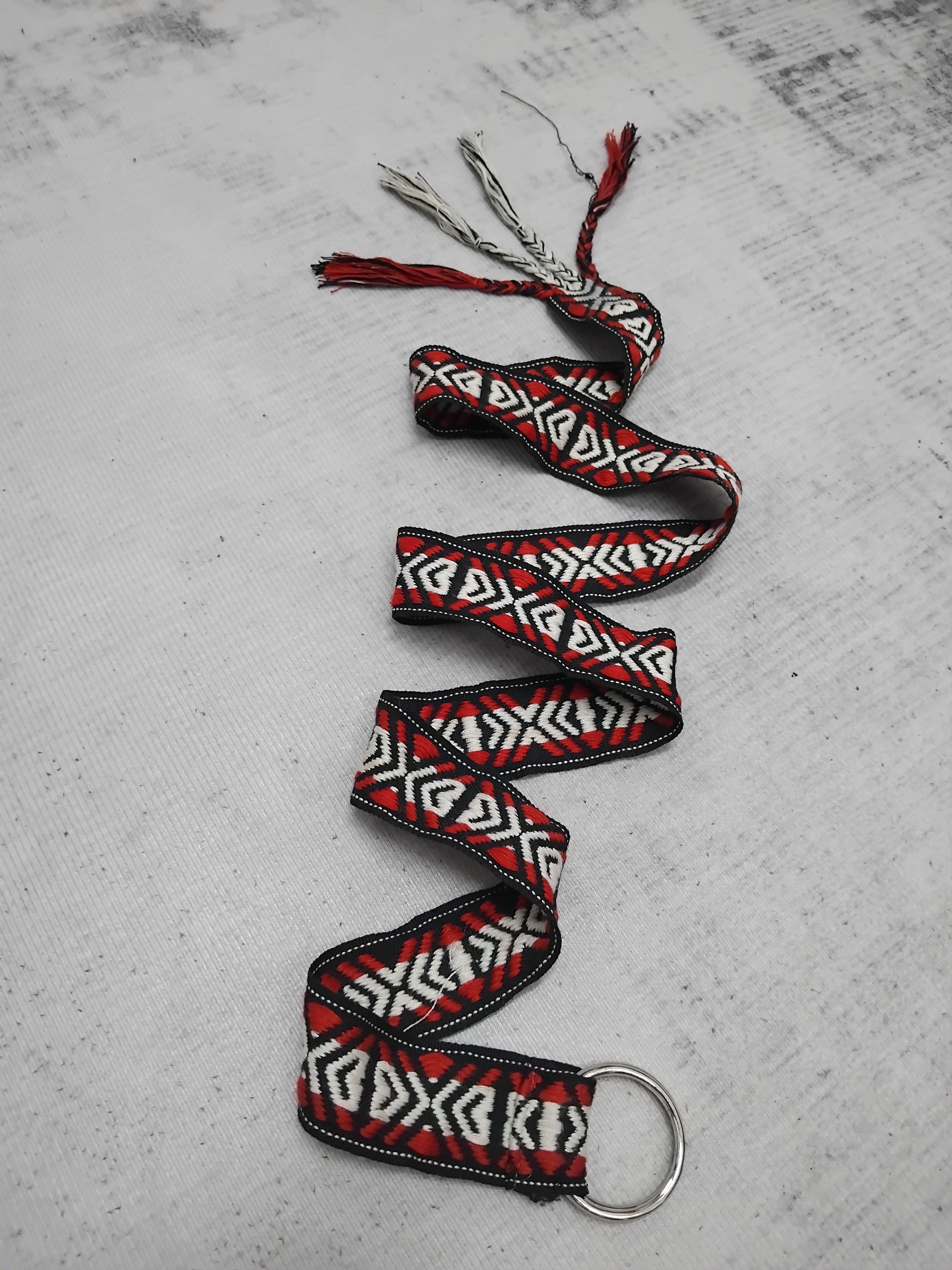 PPFM Navajo red Indian style red black white belt Size ONE SIZE - 3 Thumbnail