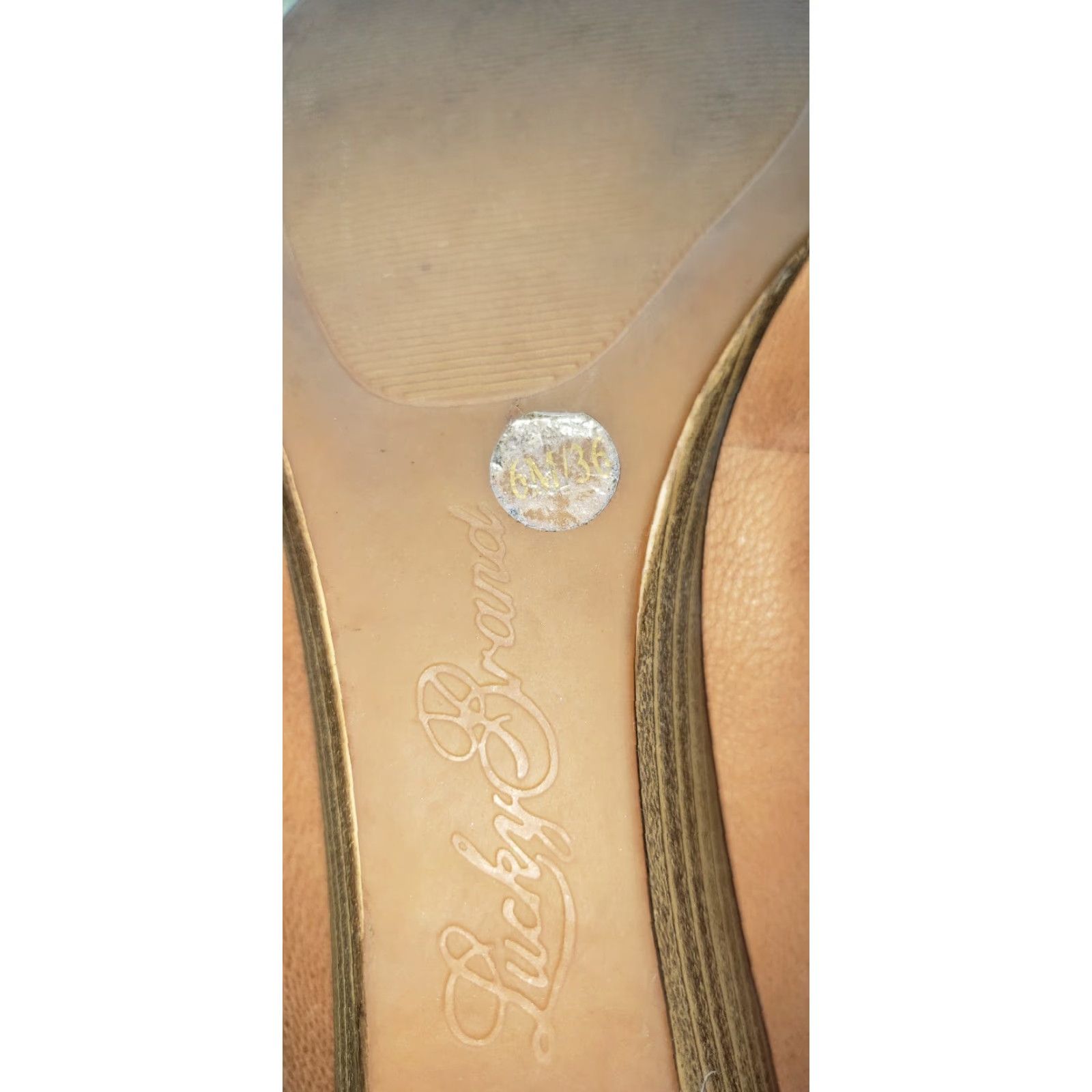 Lucky Brand Lucky Brand Women's Wedge Size 6M Brown Cap Toe Studded Slip On Pump Heel 1 1/4" Brown Womens Shoes Size ONE SIZE - 7 Thumbnail