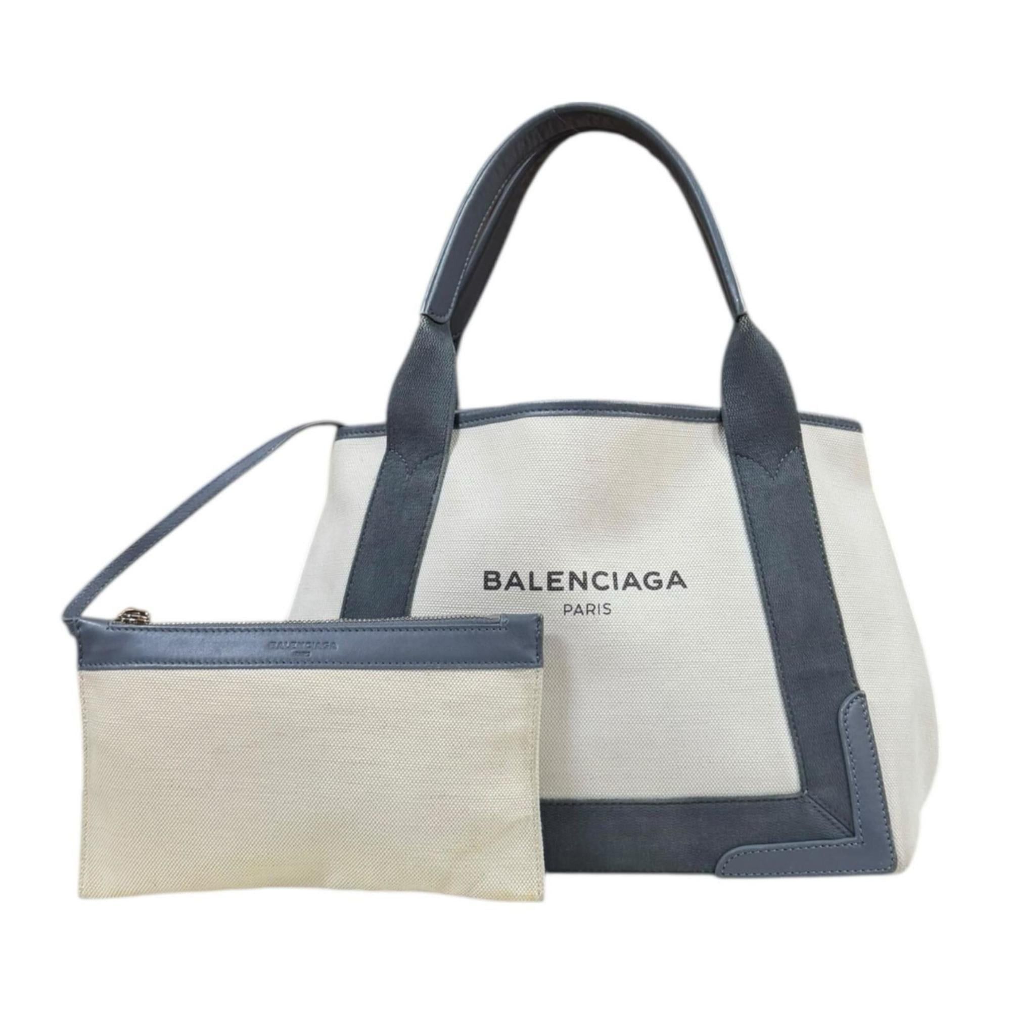 Balenciaga Navy Cabas Tote Bag Canvas 339933・1381・A・535269 White Women's BALENCIAGA
