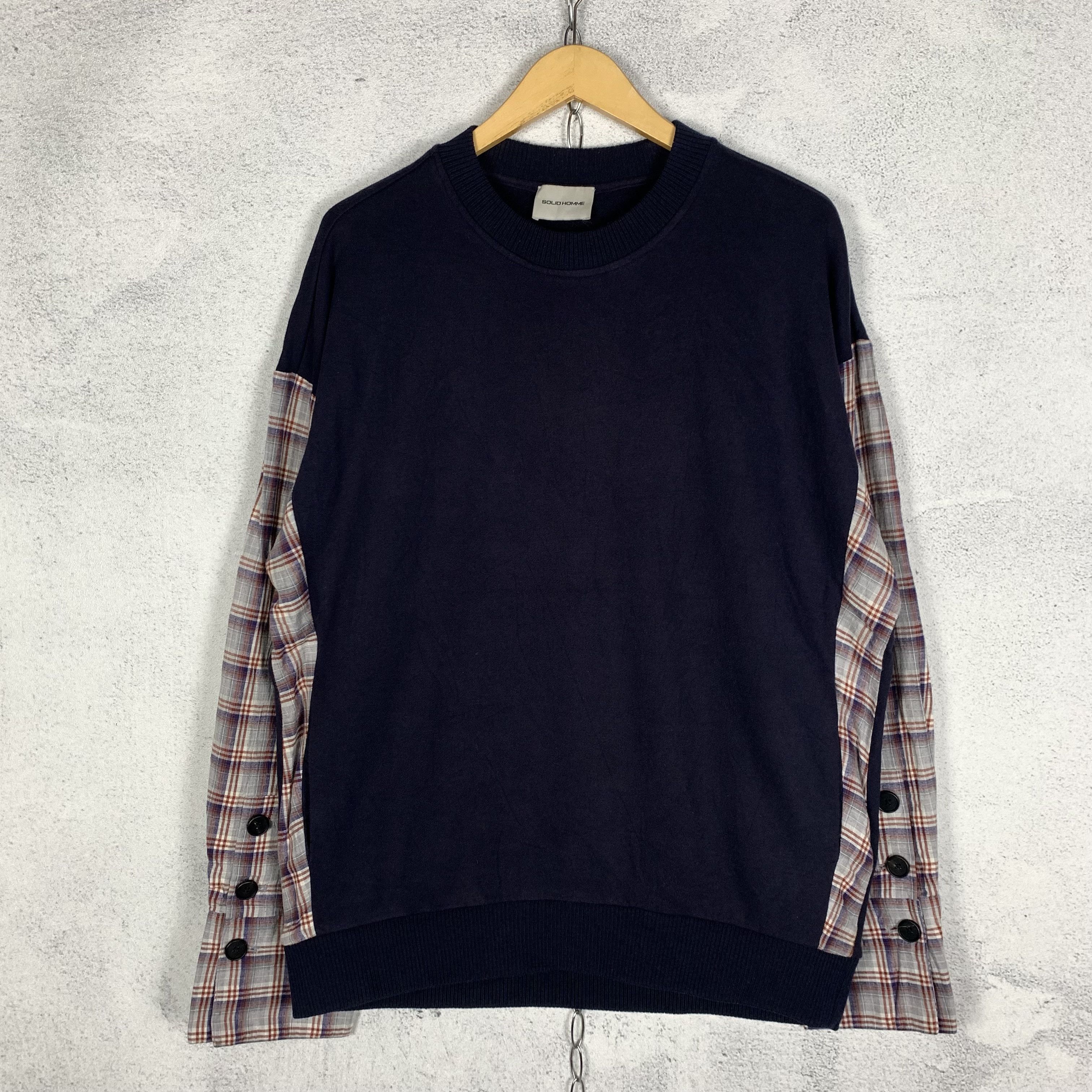 Solid Homme Solid Homme Sweatshirt Flannel Tartan Plaid Sleeves Size US M / EU 48-50 / 2 - 1 Thumbnail