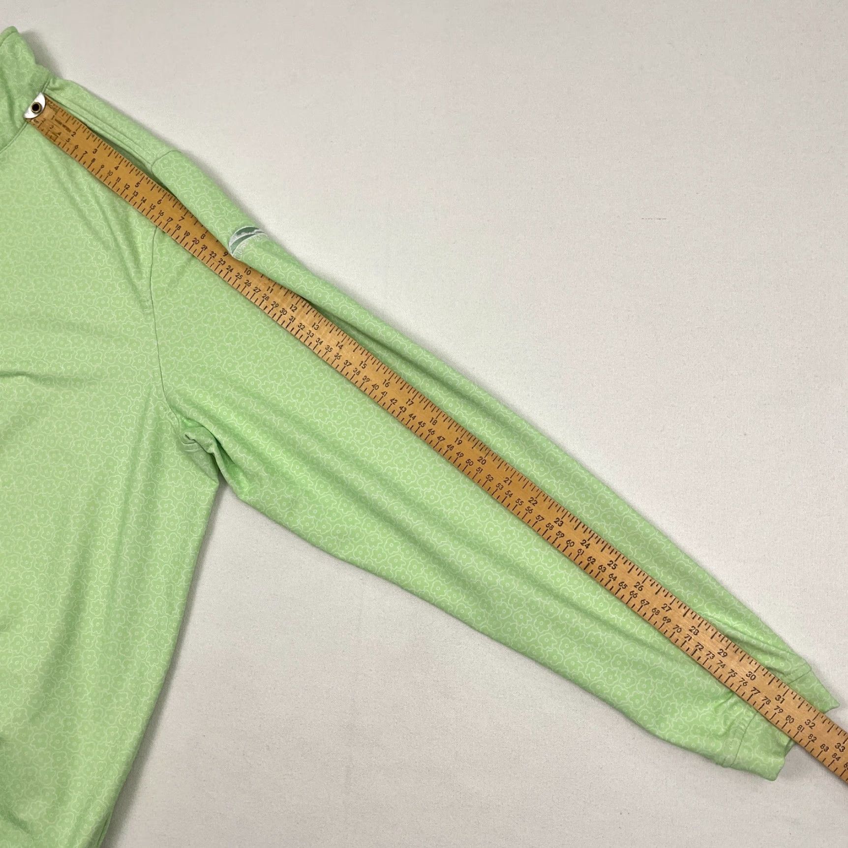 Vintage Turtleson Pullover Mens L Green White Floral Active Stretch Turf Valley Golf Jacket Size US L / EU 52-54 / 3 - 6 Thumbnail