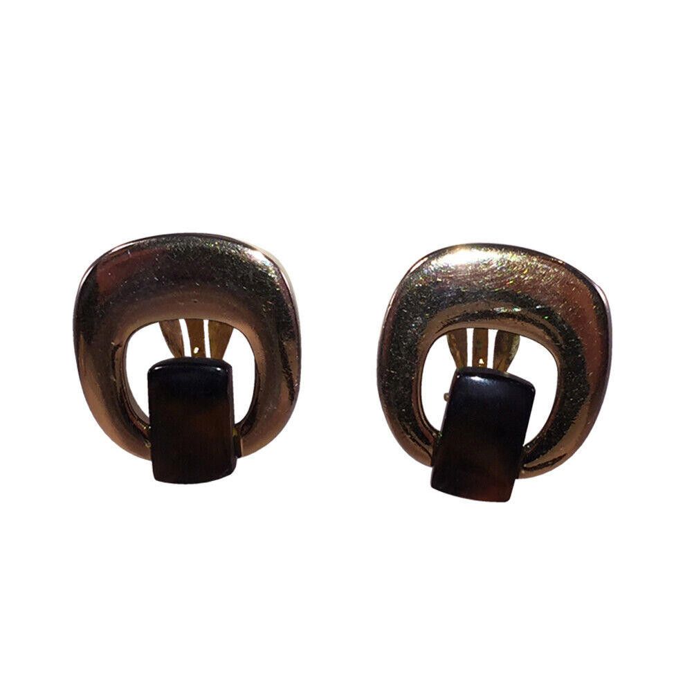 Lanvin Lanvin Paris Oblong Simulated Tortoise Bakelite Earrings Size ONE SIZE - 1 Thumbnail