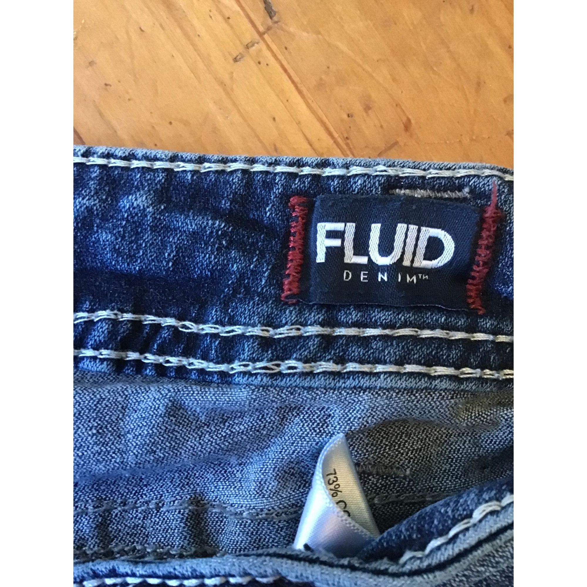 Silver Jeans Co. Fluid by Silver Jean Co. Denim Distressed Blue Jean Shorts Size 33" - 6 Thumbnail