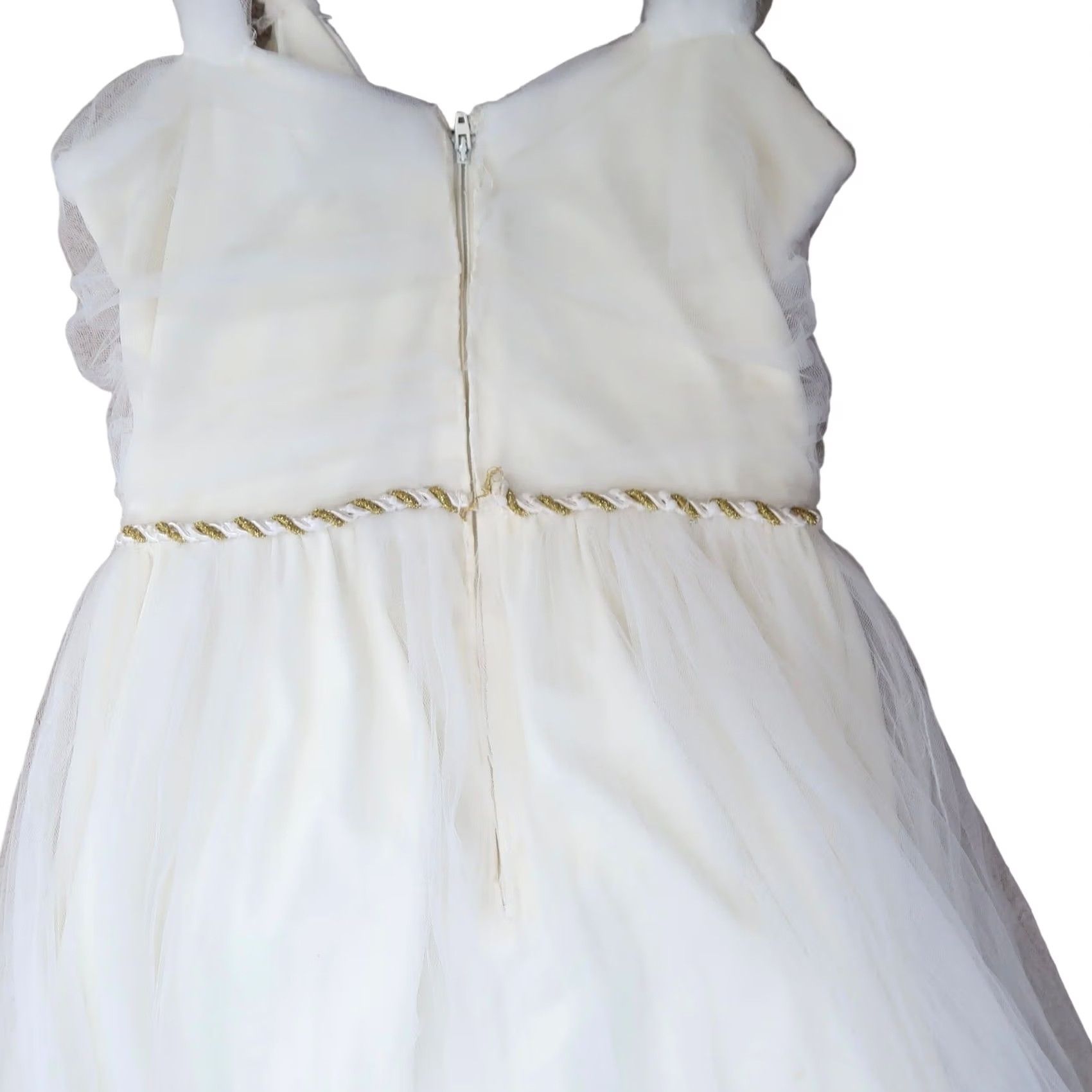 Vintage VINTAGE 70s cream ruched satin and tulle midi party dress XS dress Women XXS Midi Cream 70s party dress Women Size XS / US 0-2 / IT 36-38 - 5 Thumbnail