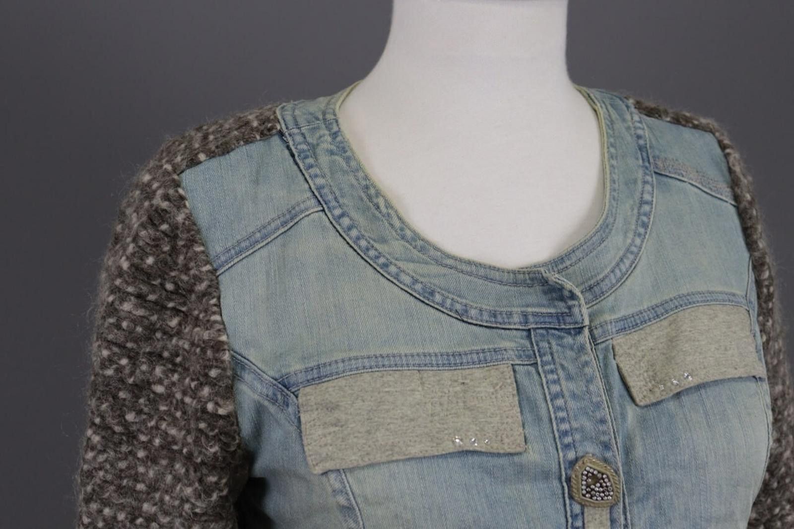 Designer Elisa Cavaletti Club Blue Denim Wool Blazer Jacket Size S Size S / US 4 / IT 40 - 6 Thumbnail