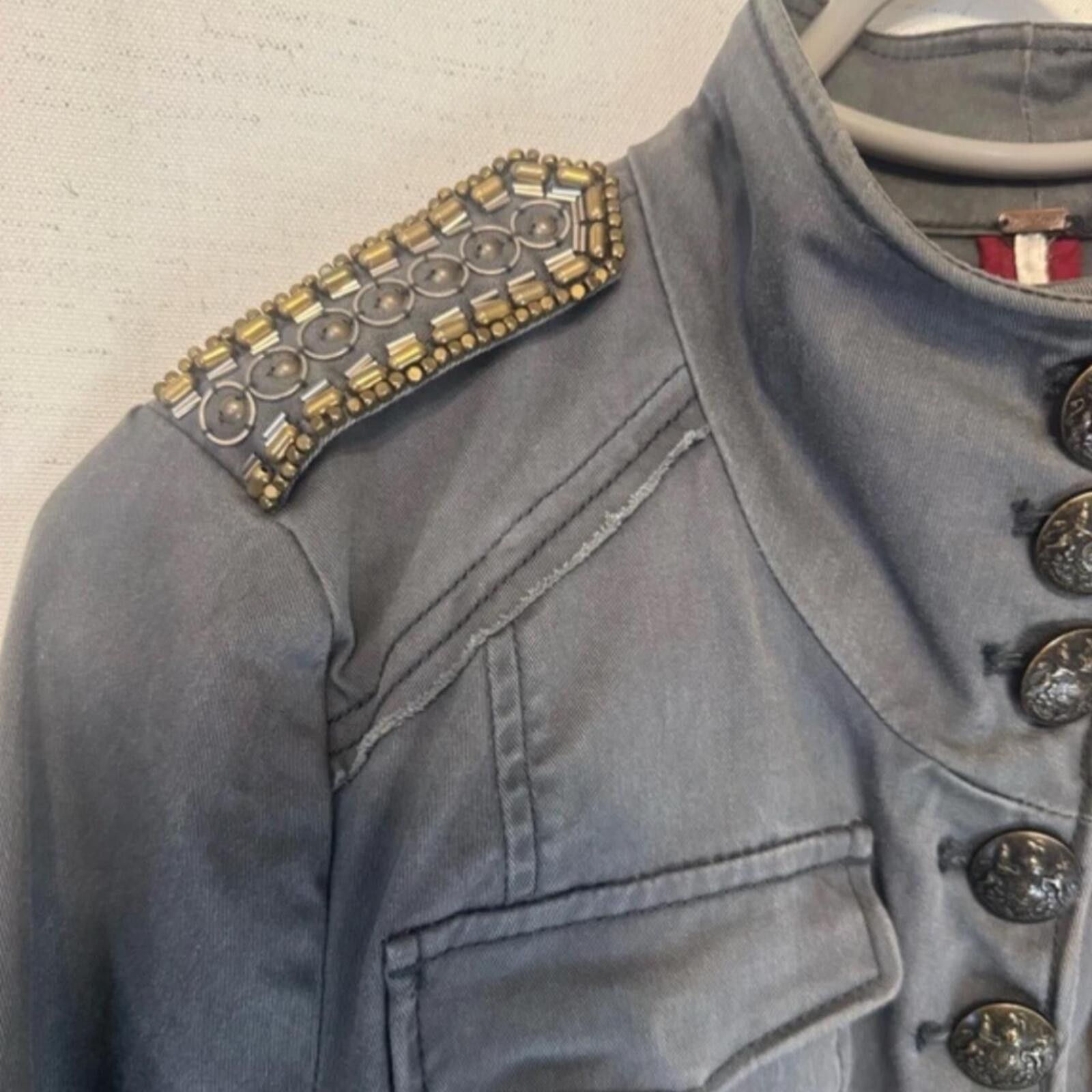 Free People Free People Shrunken Officer Military Napoleon Style Jacket Size XS / US 0-2 / IT 36-38 - 8 Thumbnail