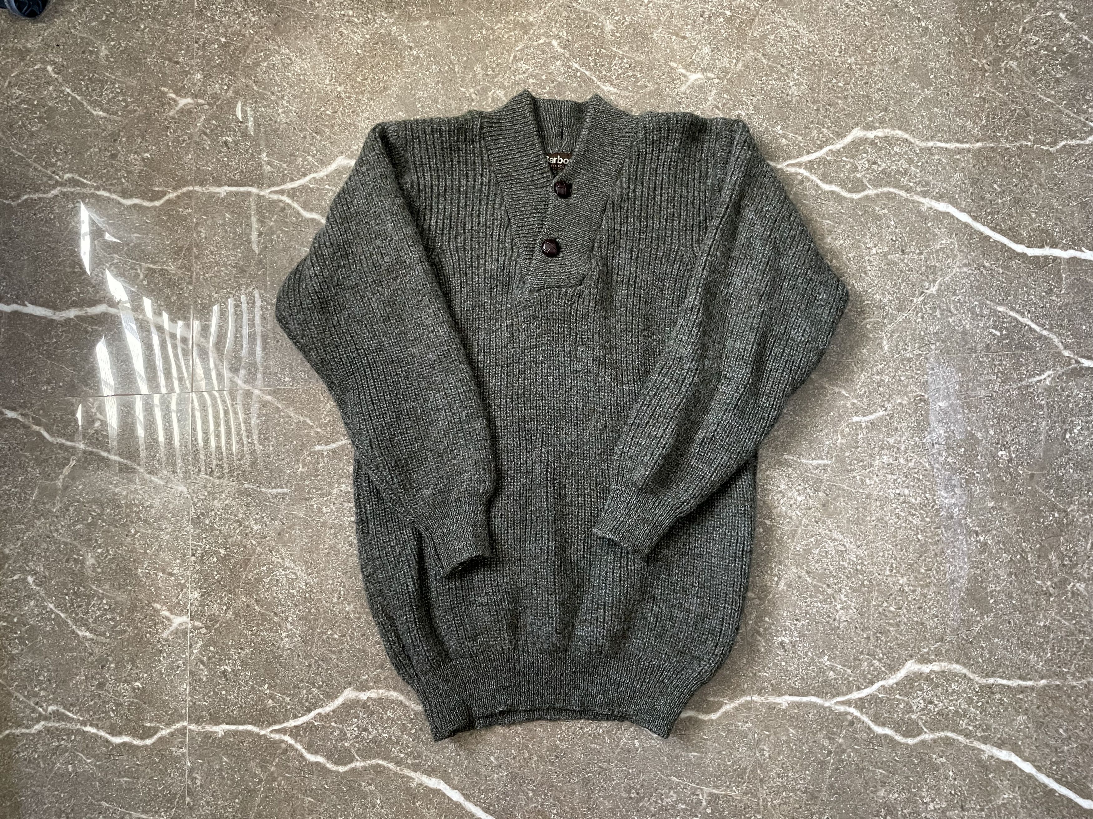 Barbour × Vintage Schott Wool Knitted Sweater Button Size US S / EU 44-46 / 1 - 1 Thumbnail