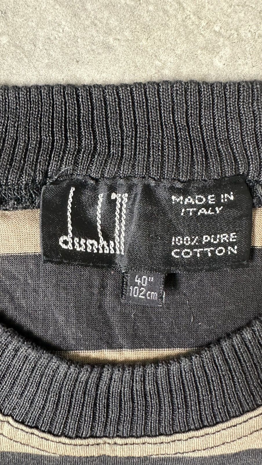 Alfred Dunhill VINTAGE DUNHILL MADE IN ITALY STRIPES TEE Size US M / EU 48-50 / 2 - 4 Thumbnail