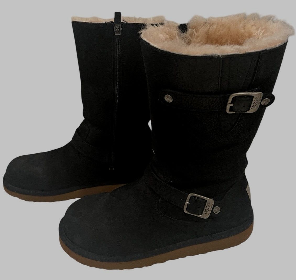 Ugg UGG Kengsington Leather Sheepskin Buckles Moto Boots Size US 6 / IT 36 - 1 Thumbnail