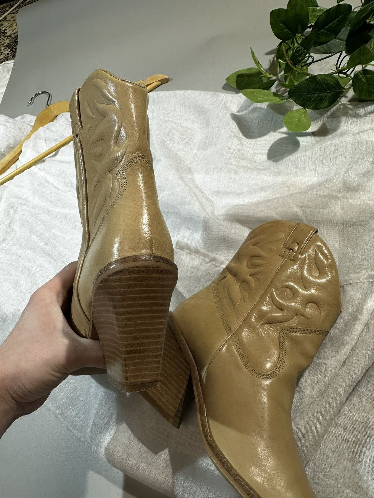 Bronx and Banco Bronx Leather Western Cowboy Ankle Boots Toe Block Heel Size US 7.5 / IT 37.5 - 8 Thumbnail