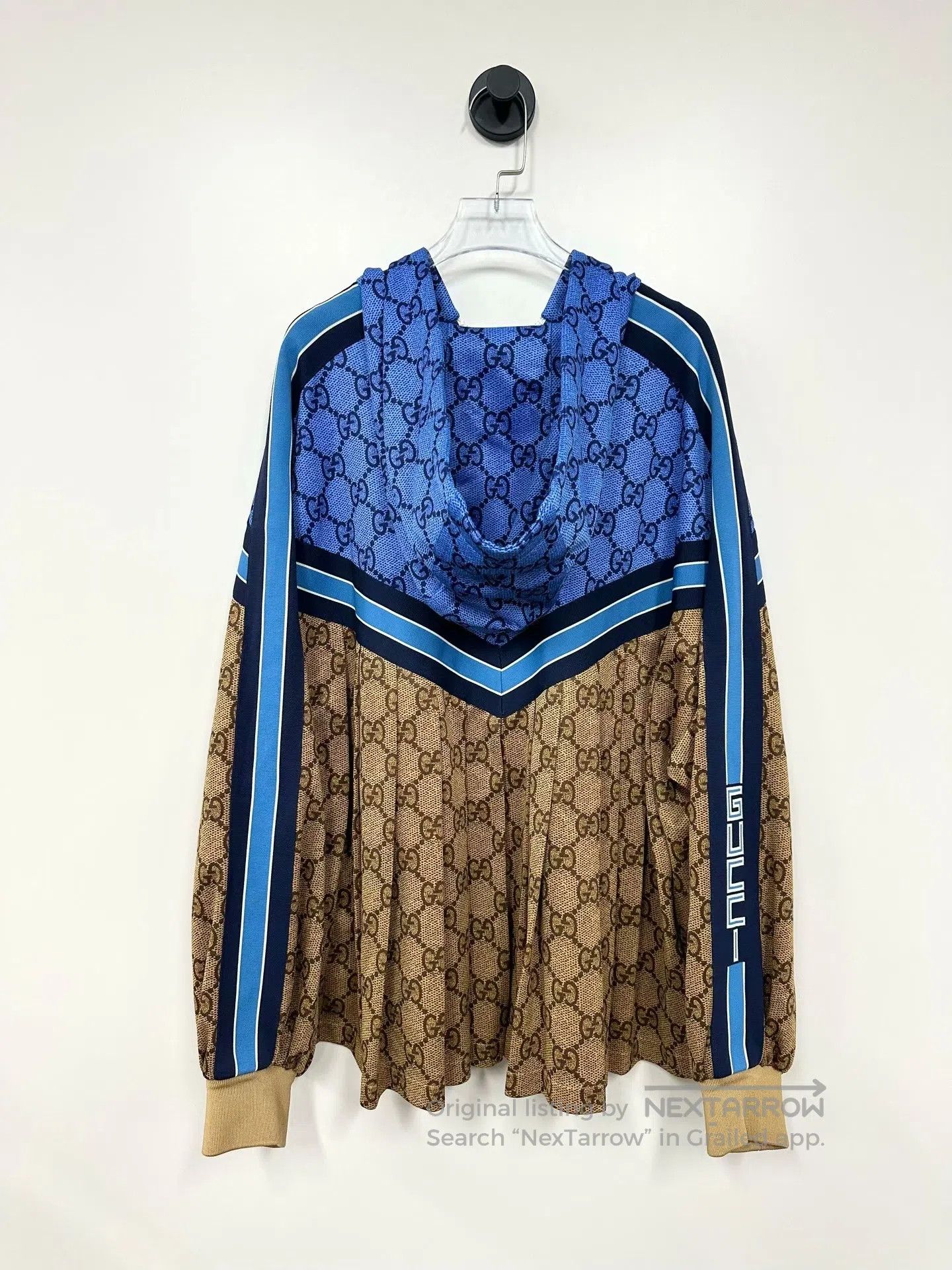 Gucci Guicci Blue Brown Colorblock Monogrammed Side Letter Logo Size US M / EU 48-50 / 2 - 2 Thumbnail