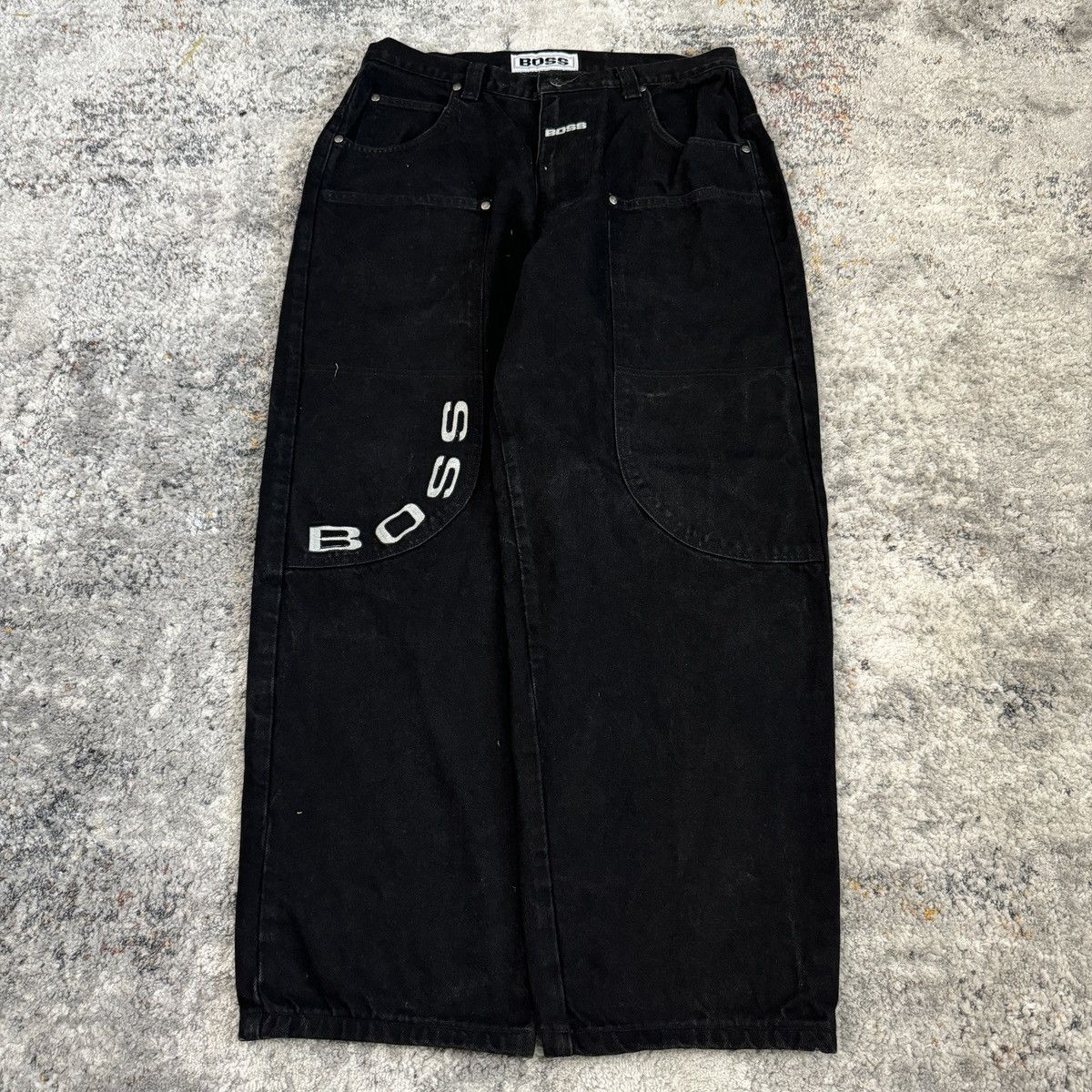 JNCO × Vintage Crazy Vintage boss baggy wide leg double knee unique jeans Size US 34 / EU 50 - 1 Thumbnail