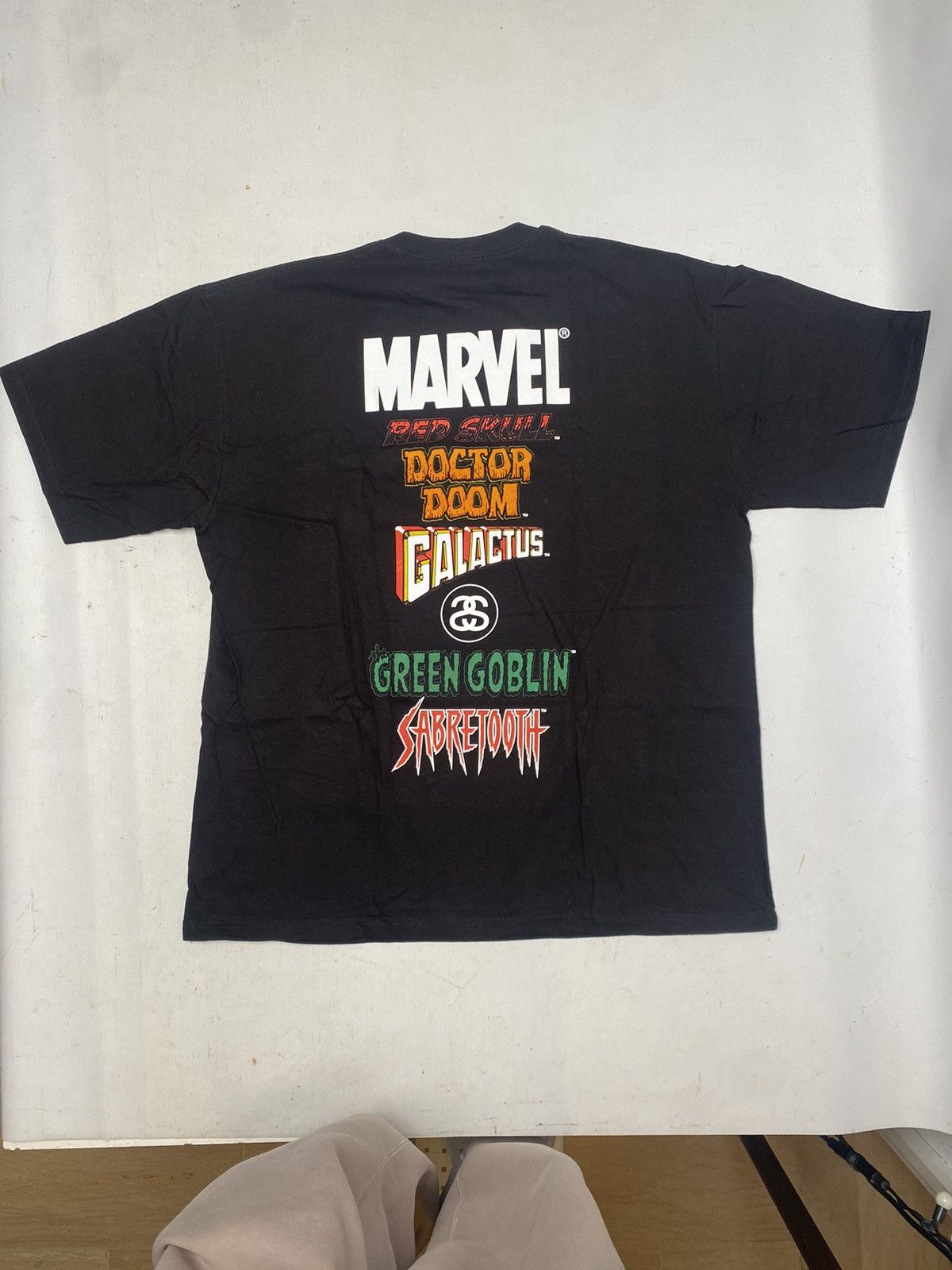 Stussy Marvel X Stüssy World Tour T-shirt, size XL, black, new Size US XL / EU 56 / 4 - 7 Thumbnail
