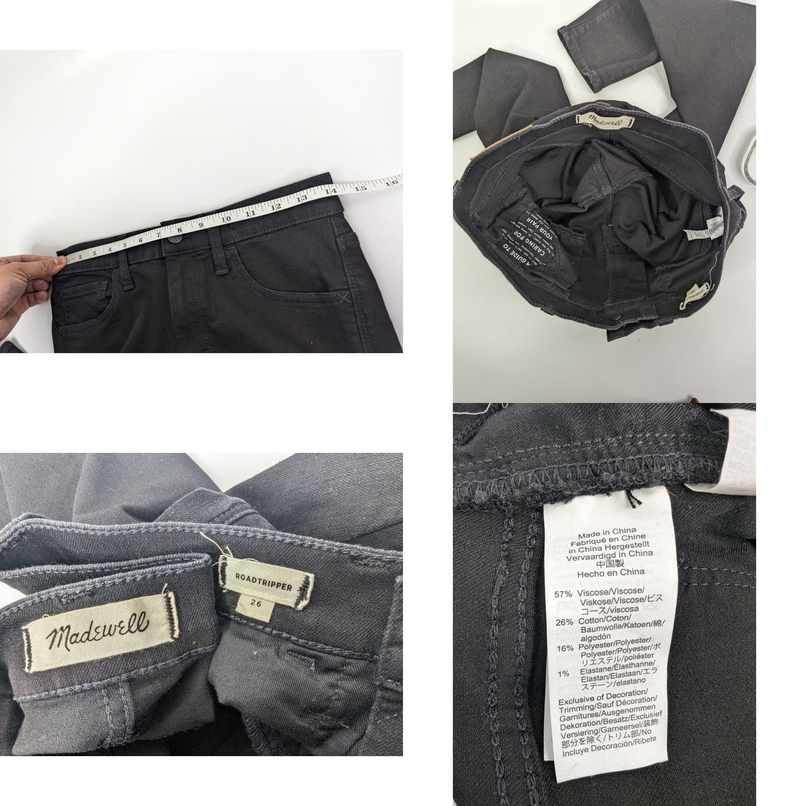 Madewell Madewell Roadtripper Skinny Bennett Black Jeans Womens Size 26 Stretch Size 26" / US 2 / IT 38 - 8 Thumbnail