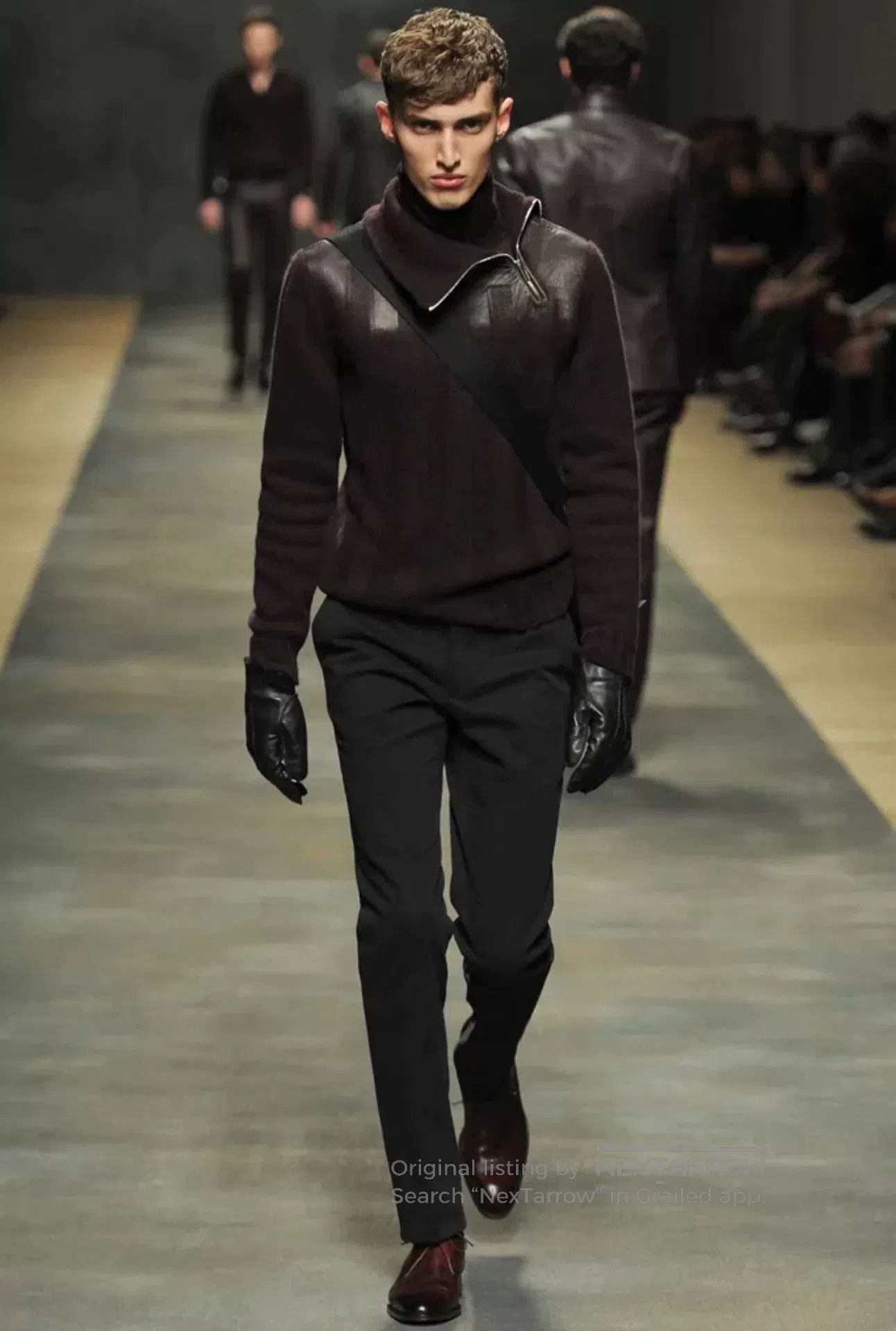Hermes hermes high-neck zip sweater with leather panels. Size US M / EU 48-50 / 2 - 6 Thumbnail