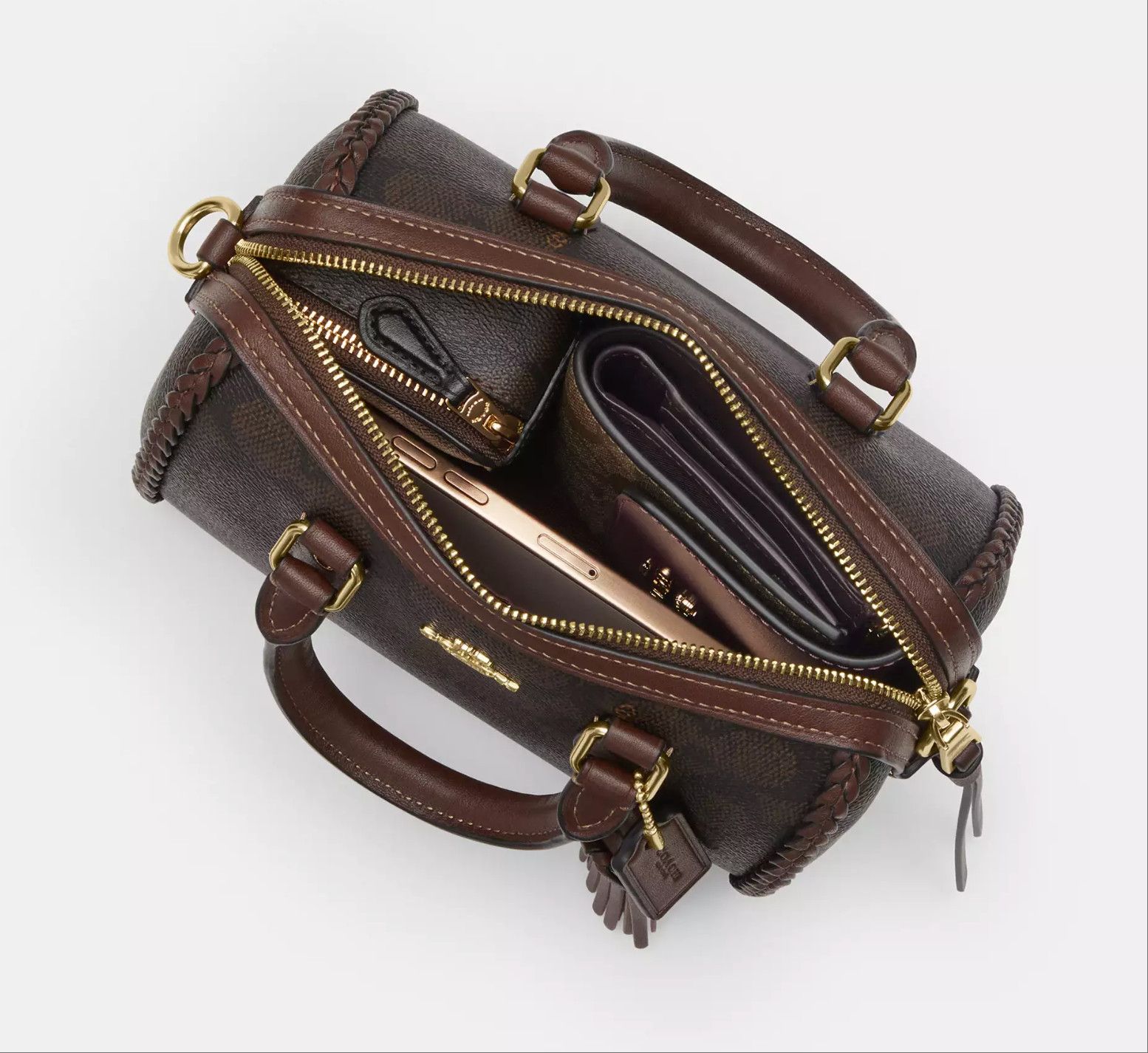 Coach Mini Rowan Crossbody Bag In Signature Canvas With Fringe Size ONE SIZE - 13 Thumbnail