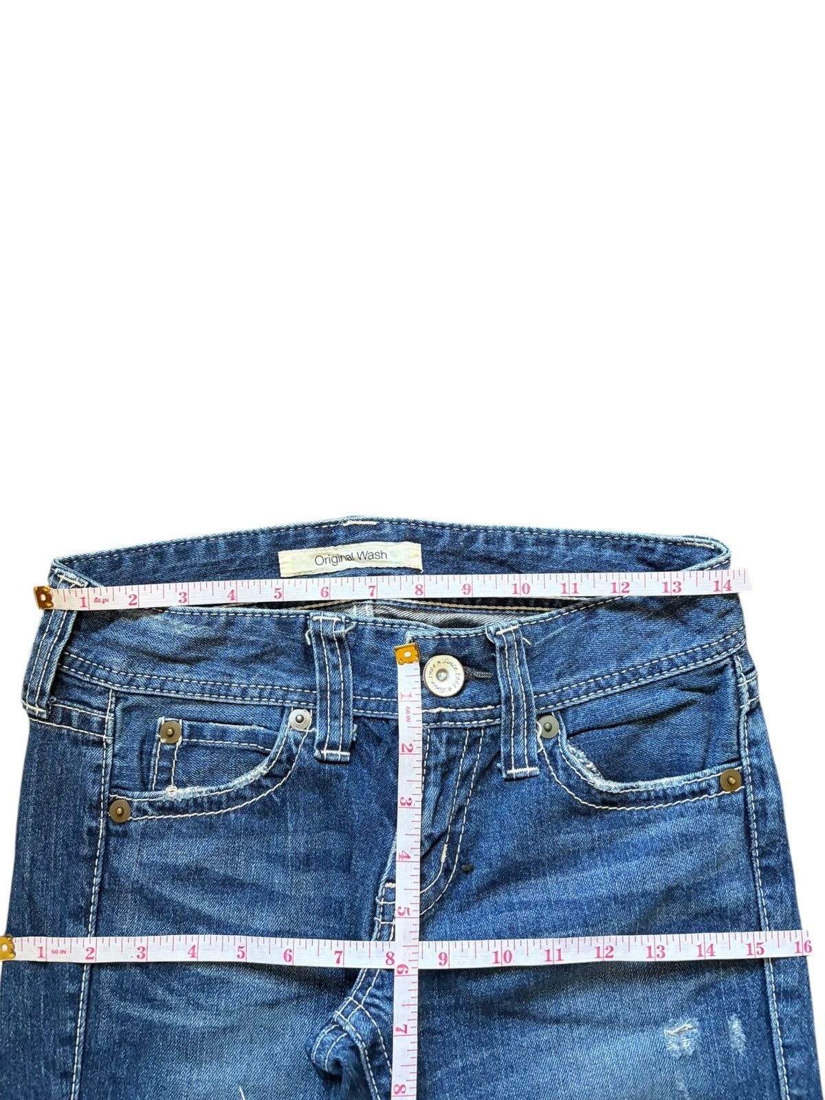 Uniqlo Vintage Japanese Uniqlo Distress Low Rise Flare Jeans Size 28" / US 6 / IT 42 - 7 Thumbnail