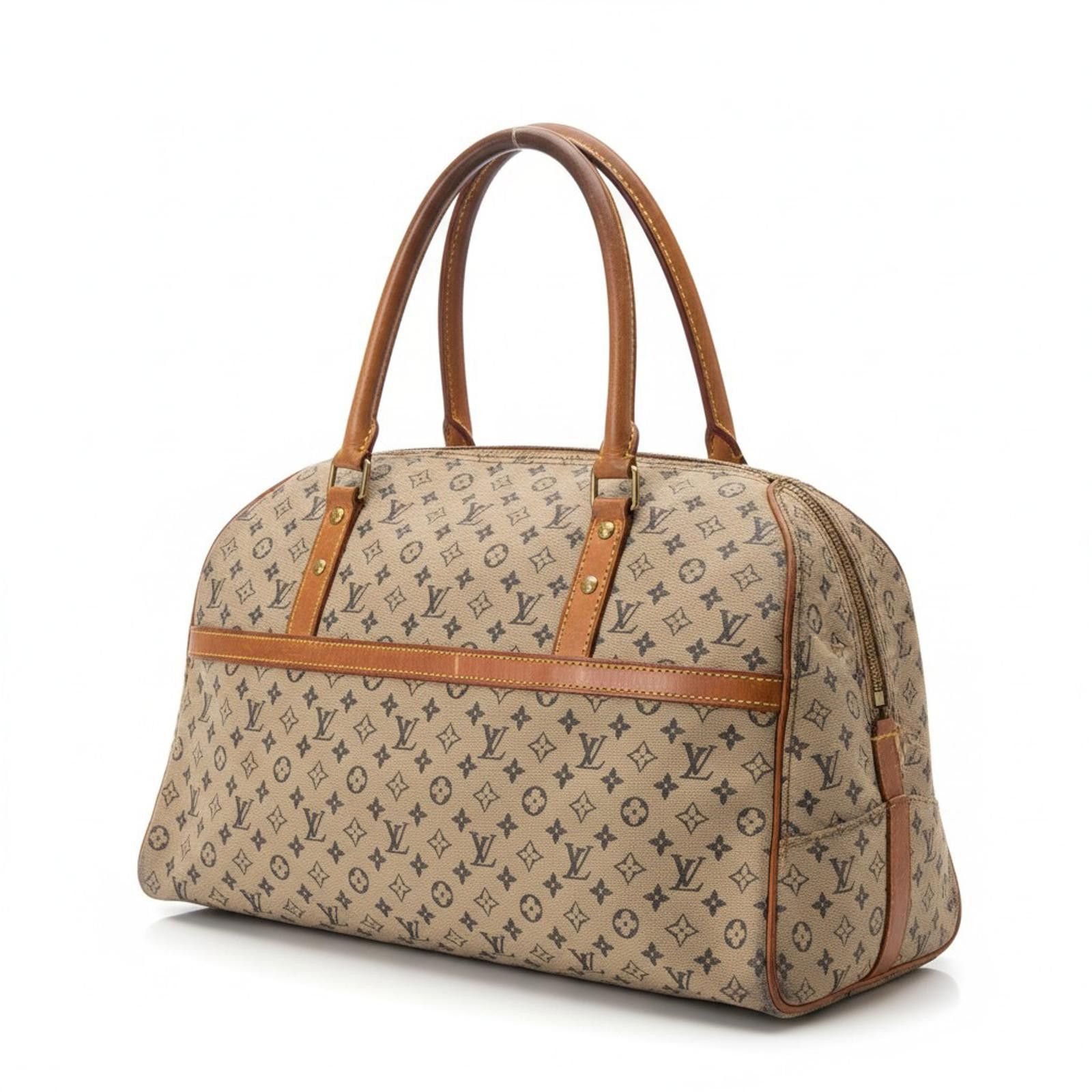 Louis Vuitton Louis Vuitton - Monogram Canvas Handbag Leather Trim Size ONE SIZE - 1 Thumbnail