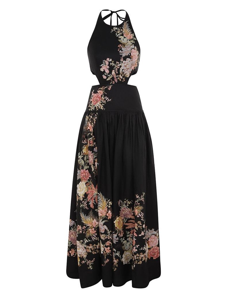 oc11z0226 Tallow Halter Midi Dress In Multicolor
