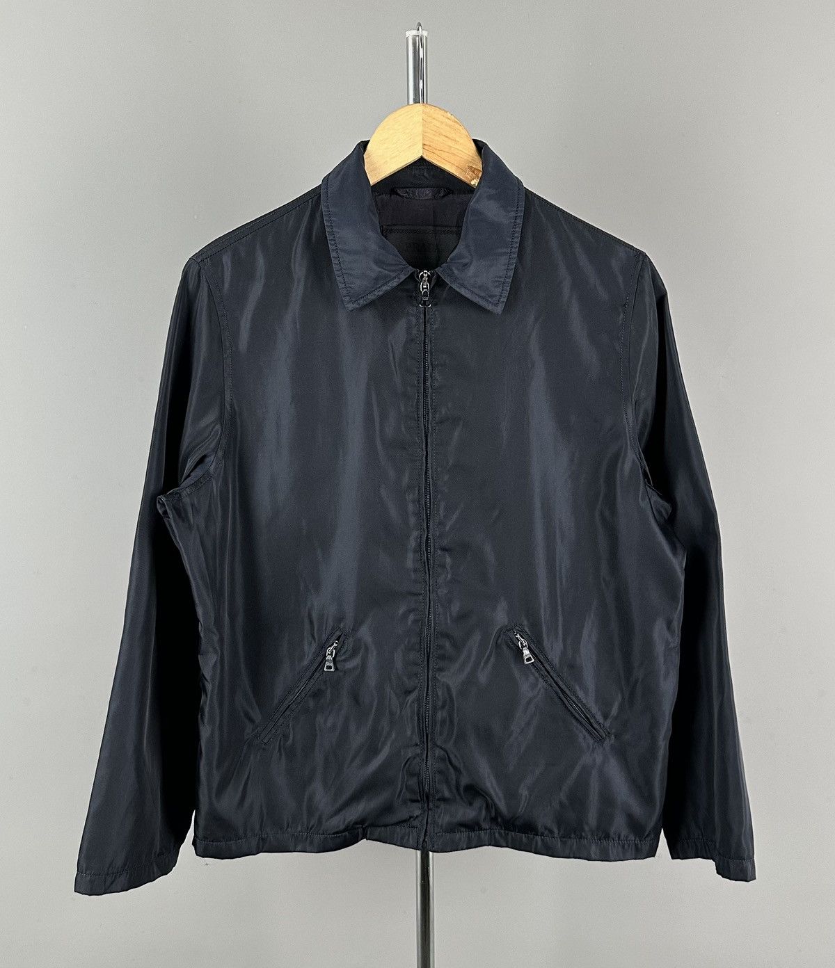 Prada Prada - Vintage - Nylon Zip-Up Jacket in Navy Size US L / EU 52-54 / 3 - 1 Thumbnail