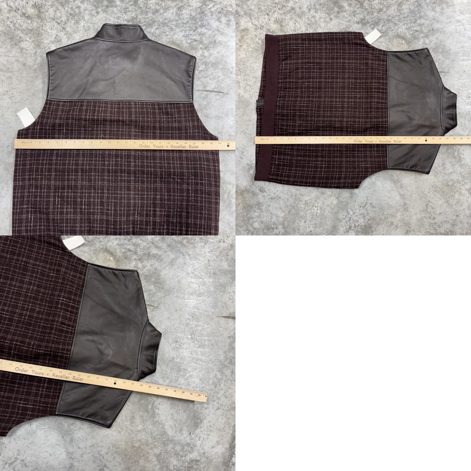 Robert Graham Robert Graham Vest Mens XL Burgundy Winston Woven Full Zip Plaid Check Tweed Wool Mock Neck Casual Varsity Jacket Women? Size US XL / EU 56 / 4 - 8 Thumbnail