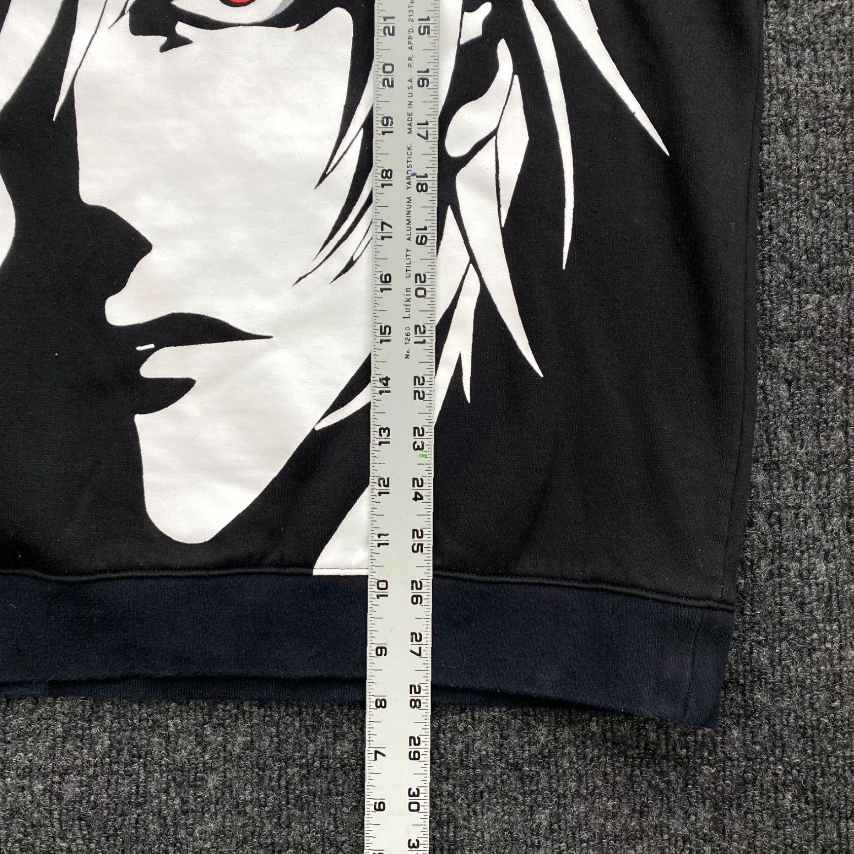 Black Pyramid Black Pyramid Sweatshirt Crewneck L Men Black Anime Face Silhouette Graphic Print Long Sleeve Cotton Fleece Pullover Size US L / EU 52-54 / 3 - 6 Thumbnail