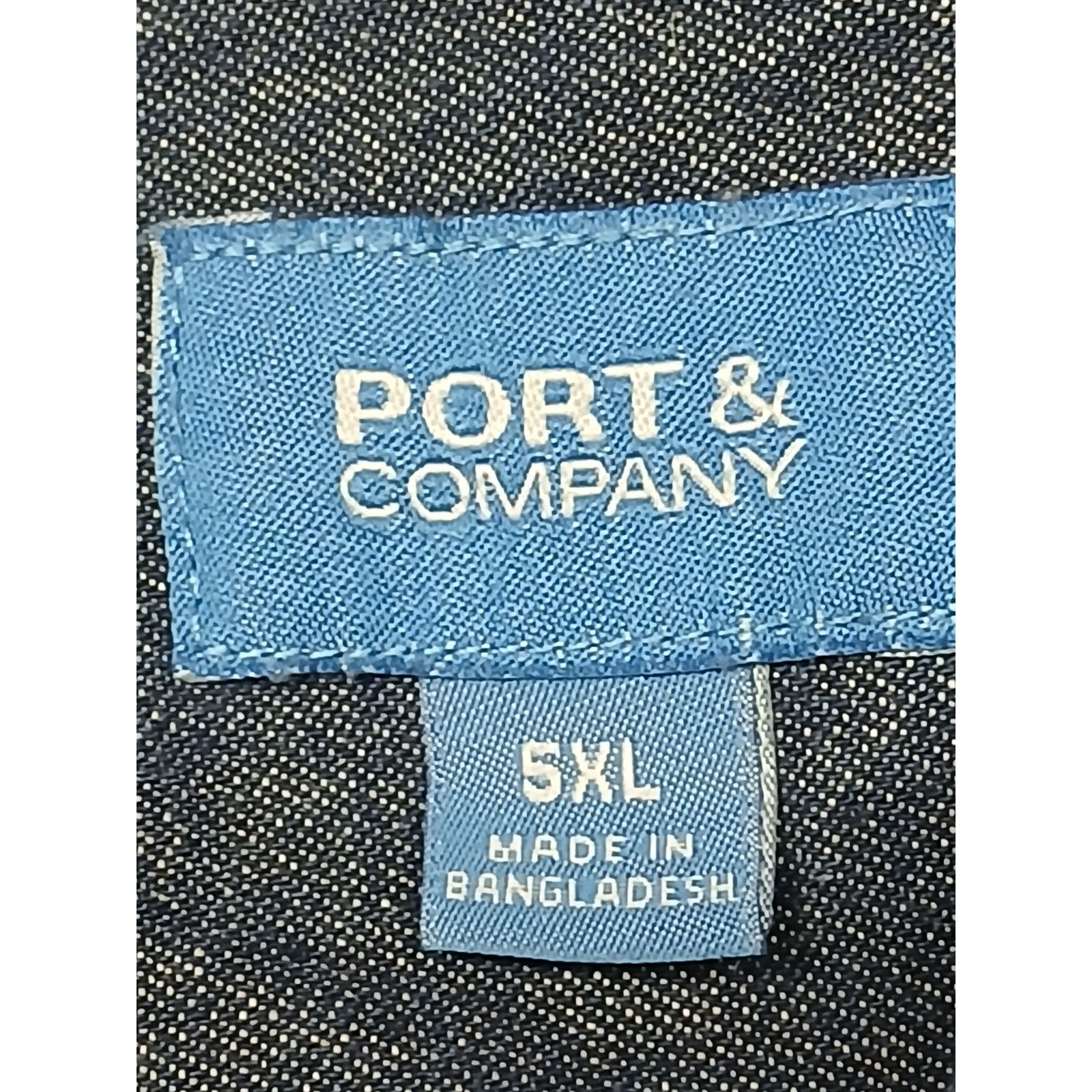 Port & Company Port & Company (5XL) Men's Slim Fit Dark Denim Jean Shirt Size US XXL / EU 58 / 5 - 8 Thumbnail