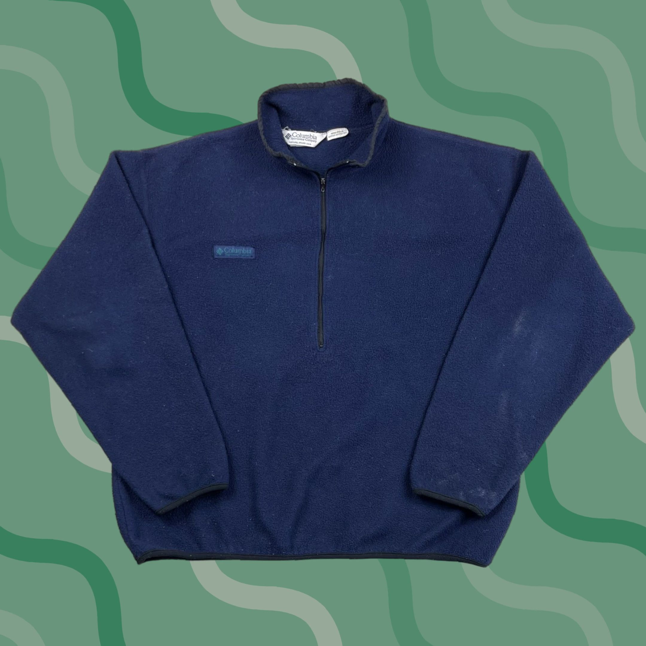 Vintage VINTAGE Columbia Mens Fleece Jacket Pullover Sz Large Made In USA 80s 90s Navy Size US L / EU 52-54 / 3 - 1 Thumbnail