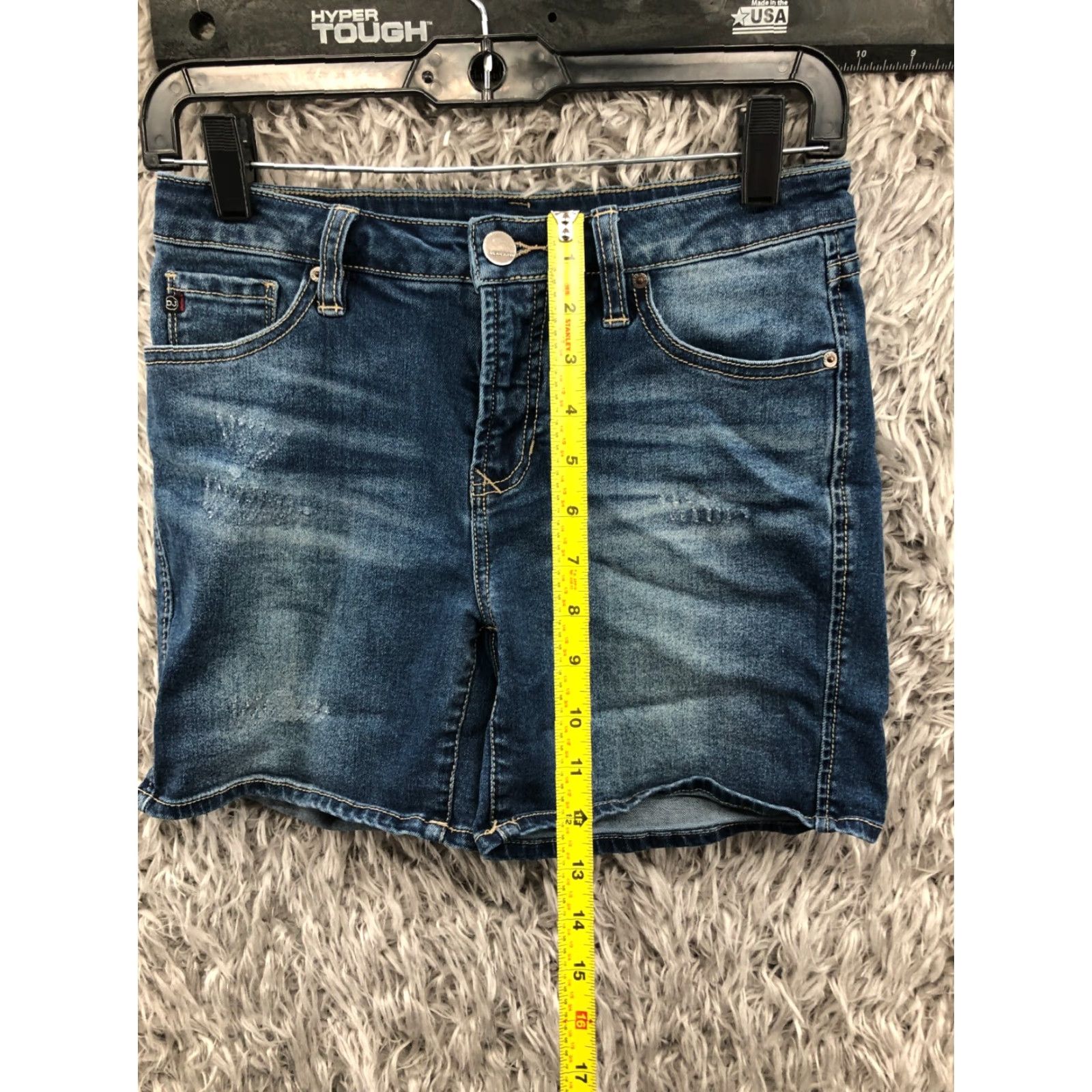 Denime Dear John Bermuda Shorts Juniors Size 25 Mid Rise Dark Wash Blue Denim Jean Size 42" / US 20 - 3 Thumbnail