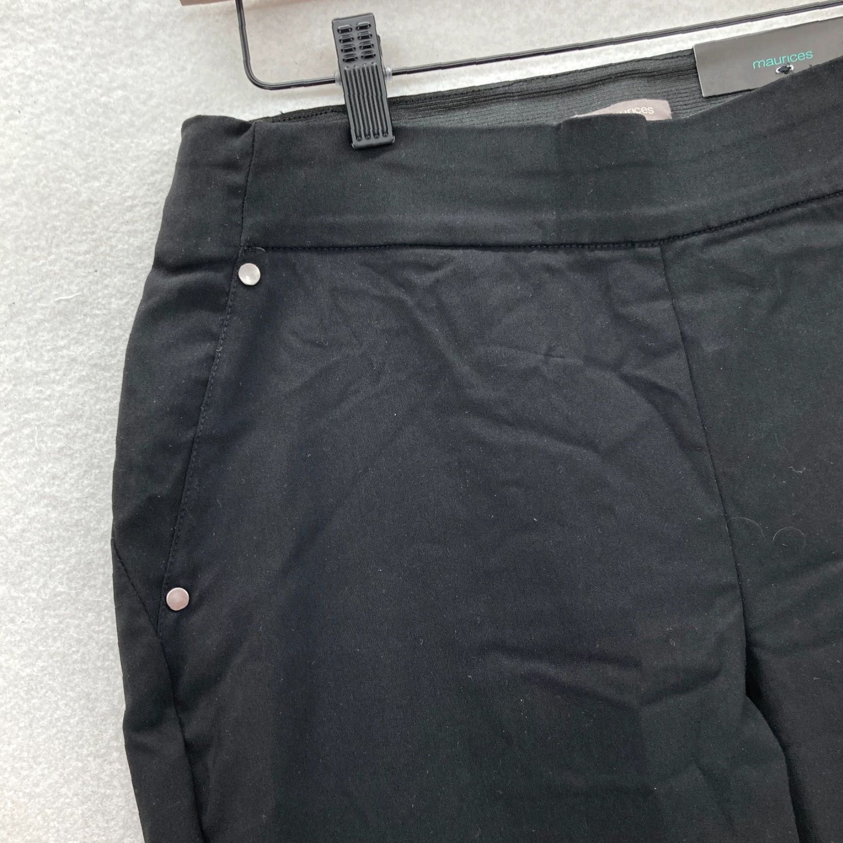 Vintage Maurices Bengaline Skinny Ankle Pant Women's Small Black Stretch Pull On Comfort Size 30" / US 8 / IT 44 - 3 Thumbnail