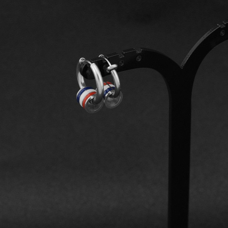 Jewelry × Sterling Silver Hip-hop Earrings One Pairs Chrome Jewelry Size ONE SIZE - 1 Thumbnail