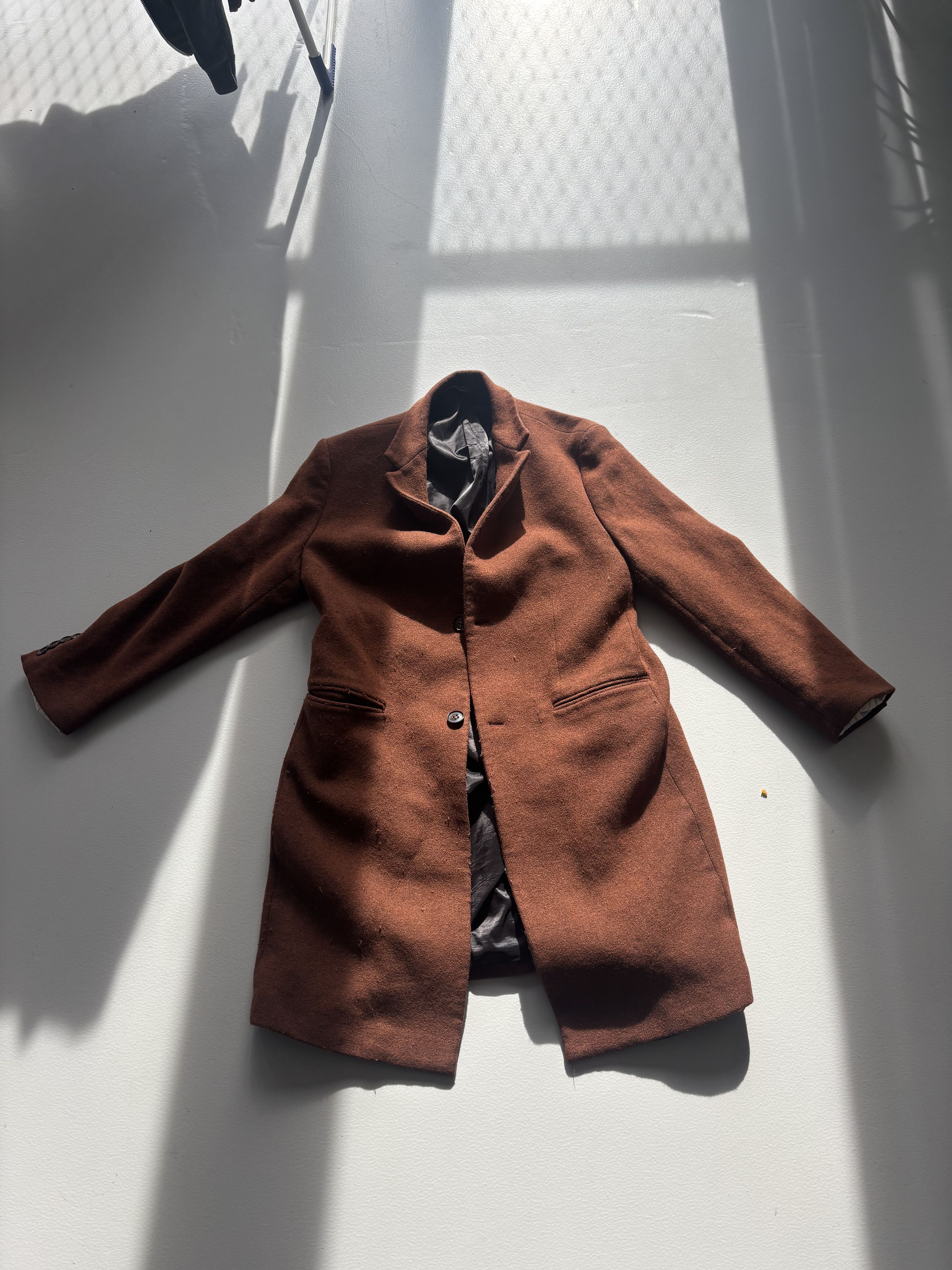 Zara Zara Man Rust Brown Wool Blend Vintage Warm Winter Coat Size US XL / EU 56 / 4 - 2 Thumbnail