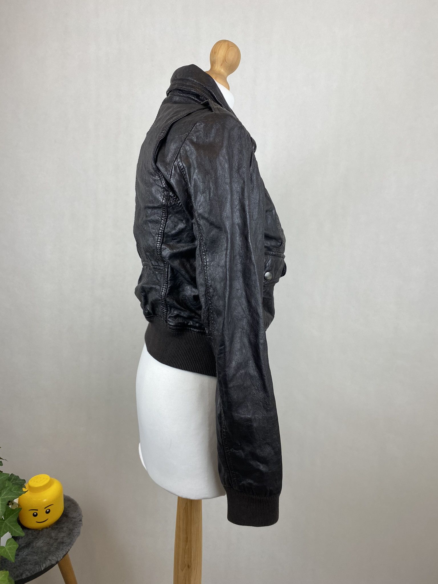 Genuine Leather × Vintage real leather cropped jacket genuine Size S / US 4 / IT 40 - 5 Thumbnail