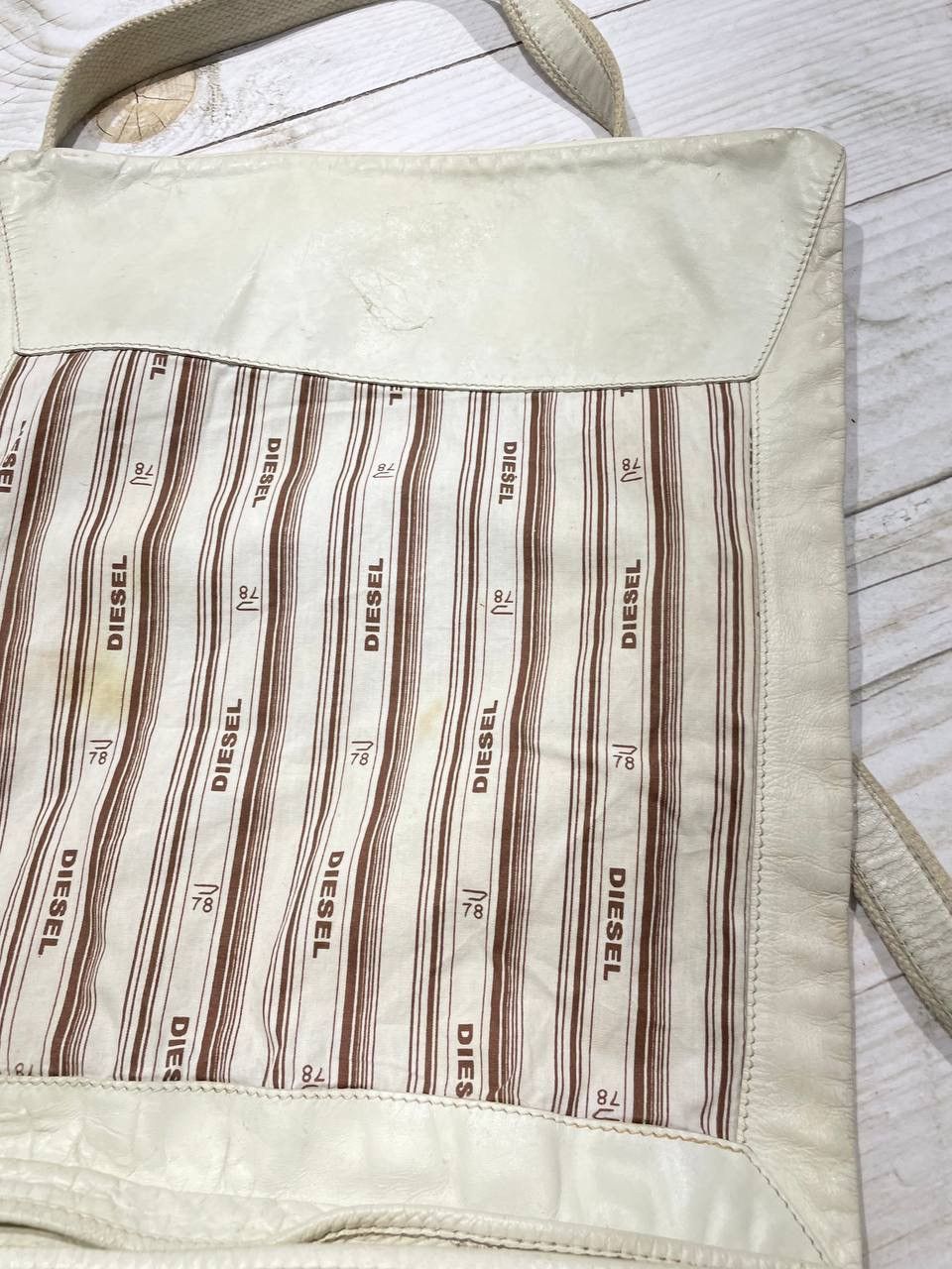Vintage Diesel Leather Shoulders Messenger Bag Distrissed