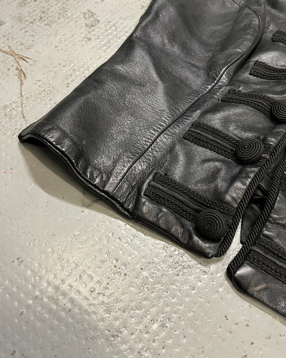 Vintage 1990s Plein Sud Black Leather Button-Front Vest Size S / US 4 / IT 40 - 7 Thumbnail