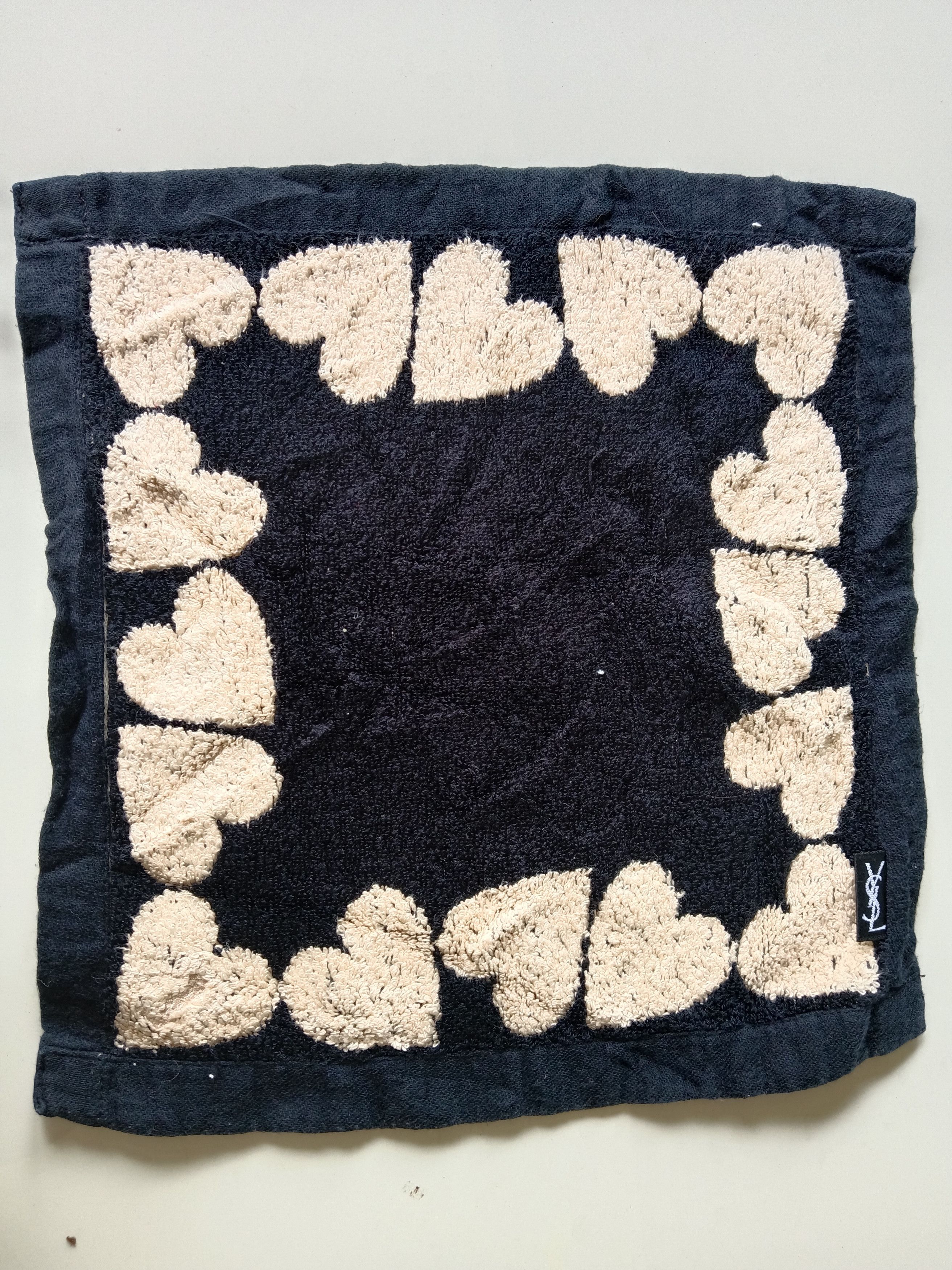Vintage × Yves Saint Laurent YSL black LOVE hand towel Size ONE SIZE - 3 Thumbnail
