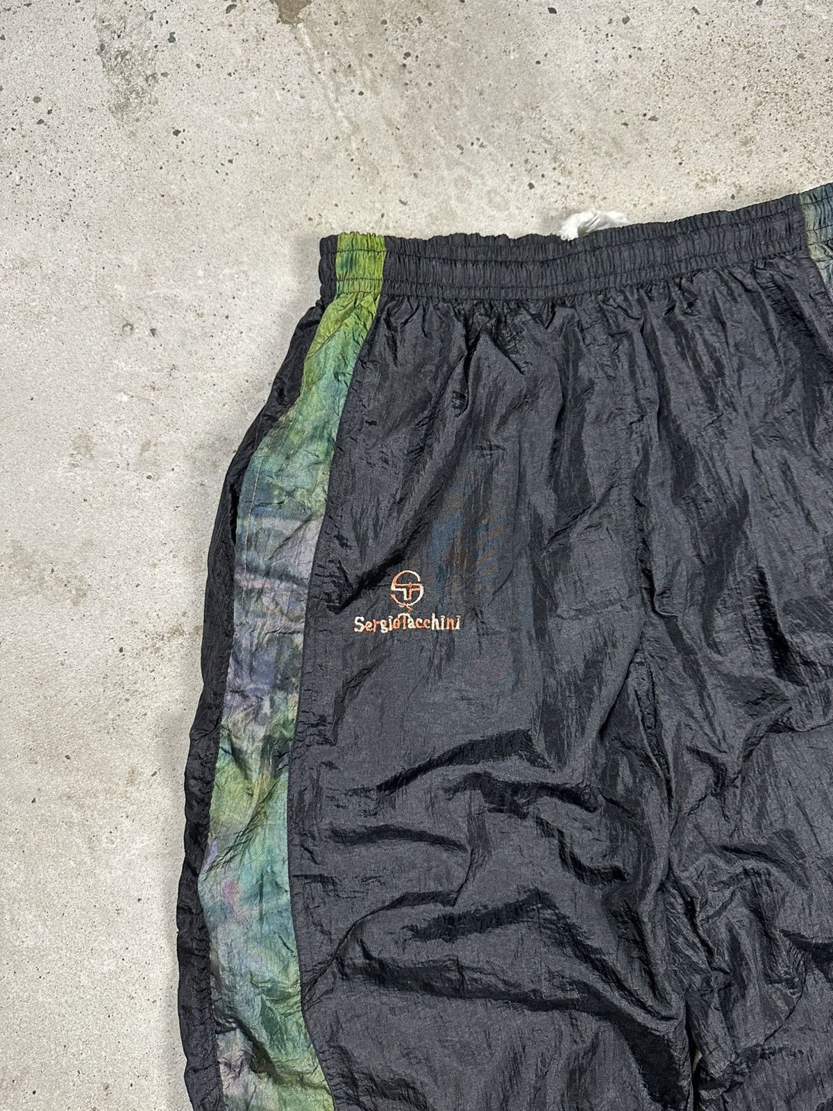 Sergio Tacchini Vintage 90s Sergio Tacchini Black Baggy Track Pants Taped Size US 34 / EU 50 - 7 Thumbnail