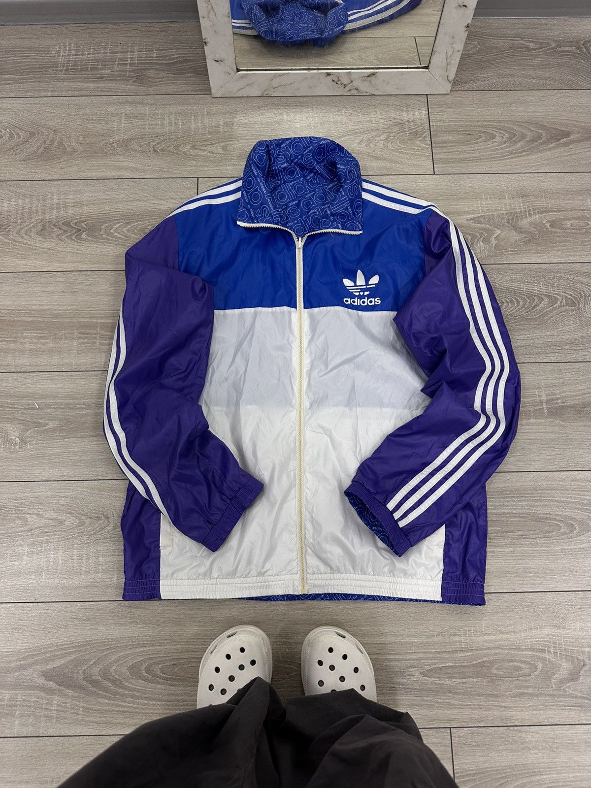 Adidas Adidas Nylon Stripped Track Jacket Windbreaker 2 in 1 Size US L / EU 52-54 / 3 - 4 Thumbnail