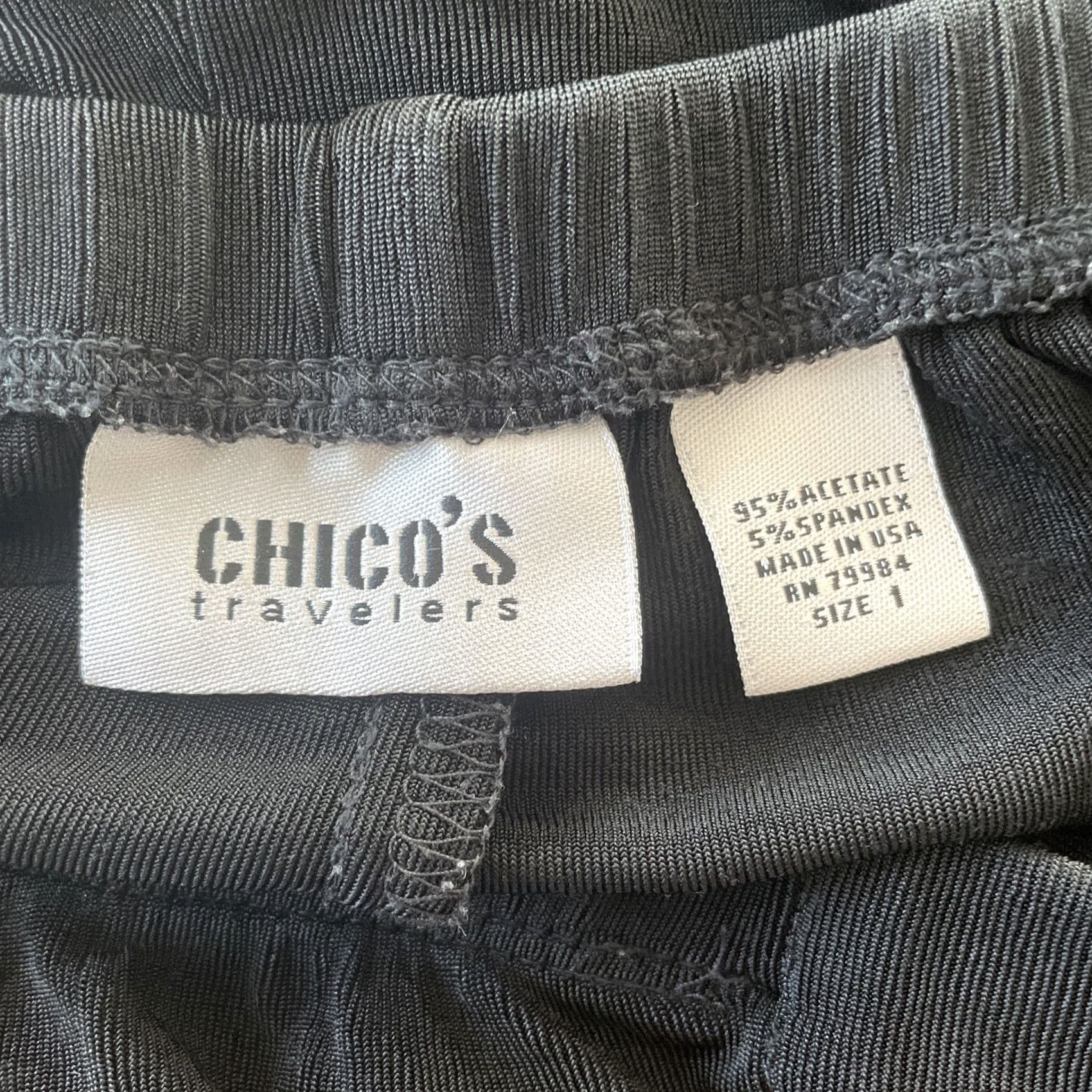 Vintage VINTAGE Chico's Travelers Pants Women Size 1 (M) Black Retro USA Slinky Straight Size 32" / US 10 / IT 46 - 3 Thumbnail