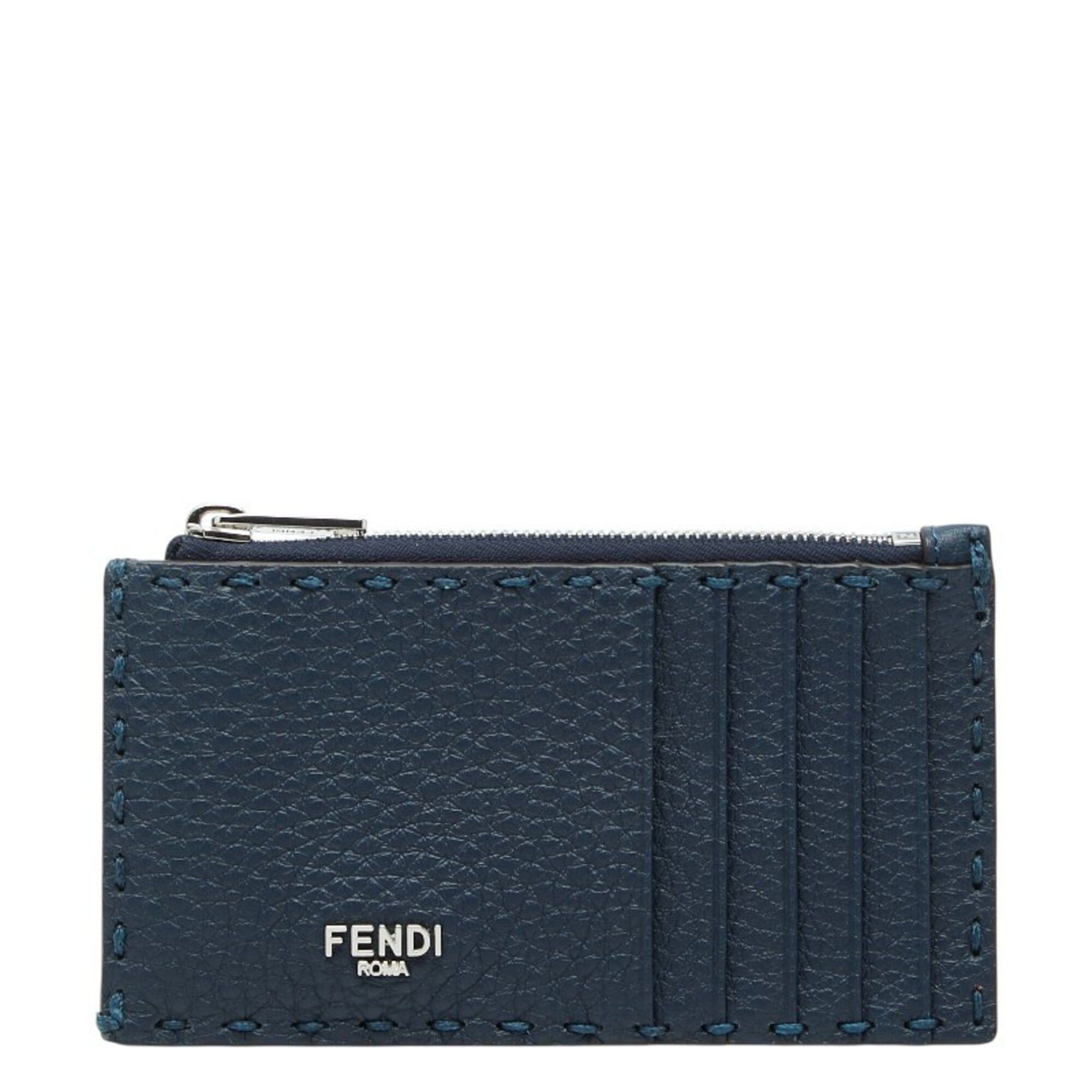 Fendi Fendi Selleria Fragment Case, Business Card Holder/Card Navy Red Leather, Women's FENDI Size ONE SIZE - 1 Thumbnail