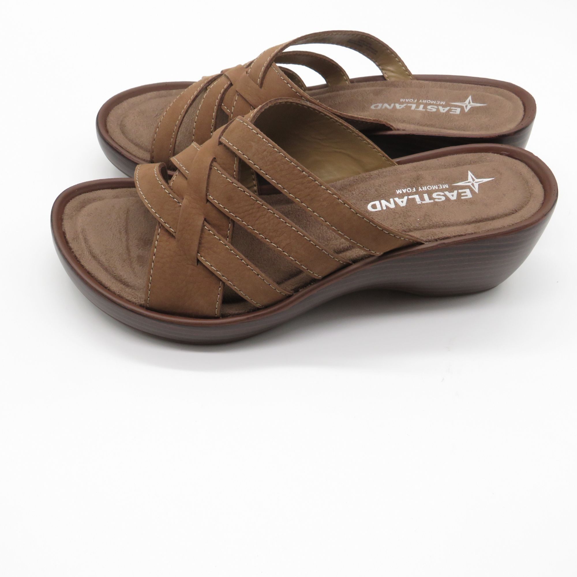 Eastland Eastland Women's Brown Poppy Wedge Sandals Slip-On Size 6 Me Size US 6 / IT 36 - 7 Thumbnail